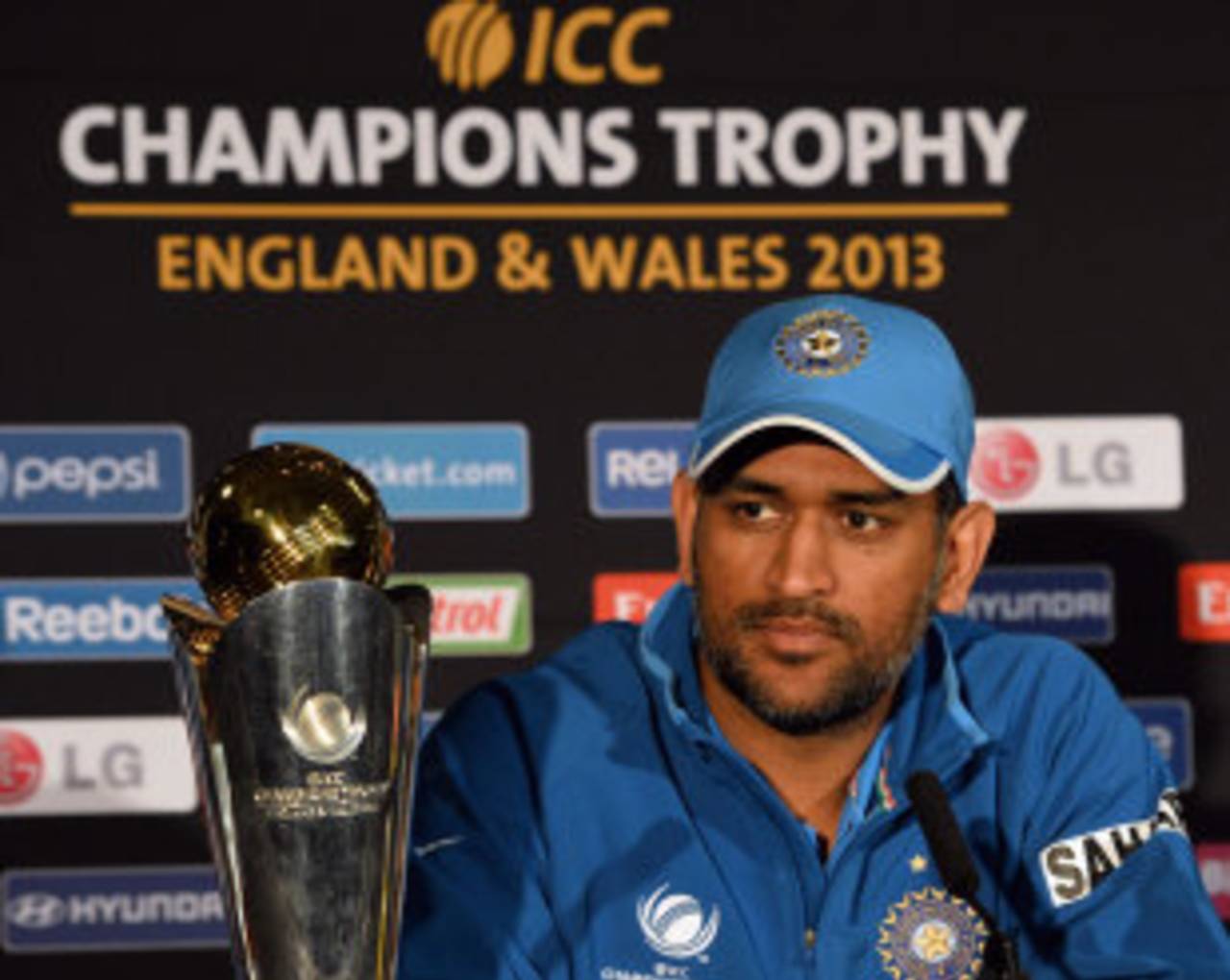 MS Dhoni during a pre-match press conference, England v India, Champions Trophy final, Edgbaston, June 22, 2013