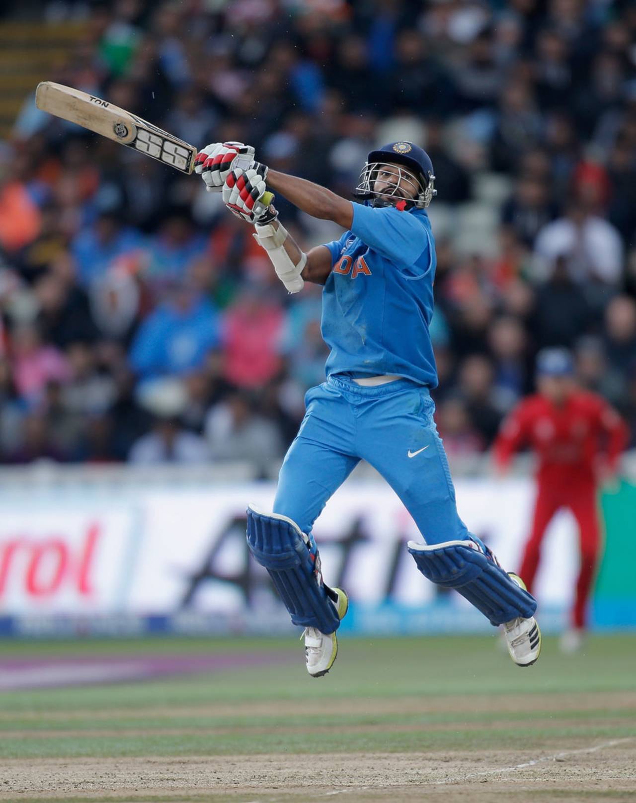Shikhar Dhawan uppercuts for six, England v India, Champions Trophy final, Edgbaston, June 23, 2013