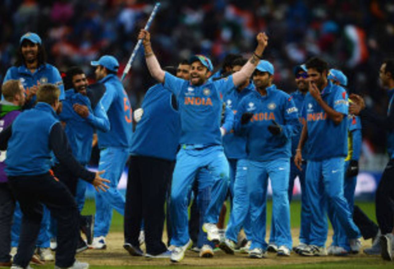 Virat Kohli does a jig after India secured the Champions Trophy, England v India, Champions Trophy final, Edgbaston, June 23, 2013