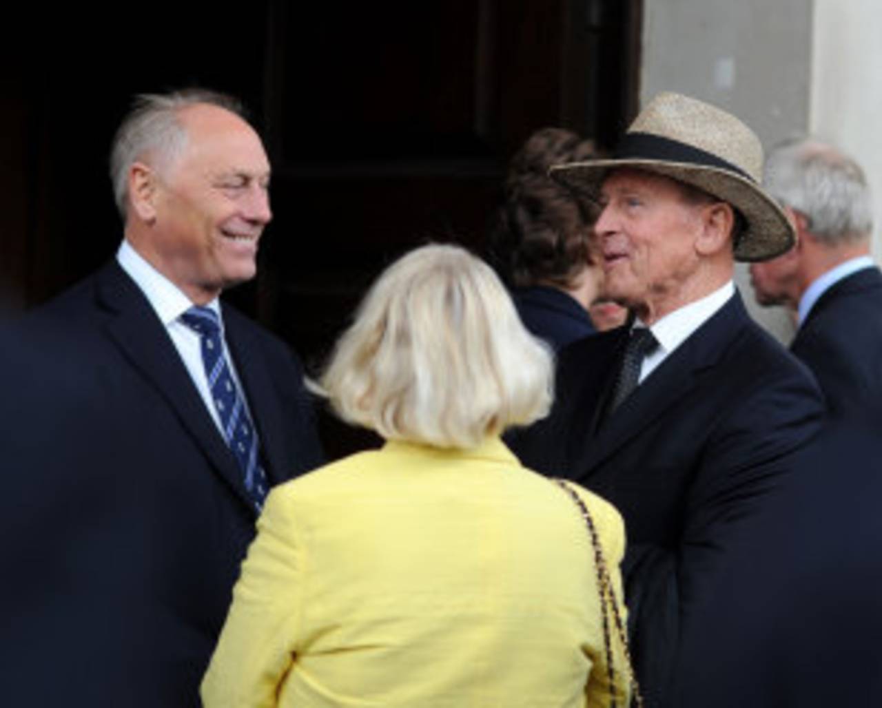 Colin Graves and Geoffrey Boycott attend Tony Greig's memorial service, Trafalgar Square, London, June 24, 2013