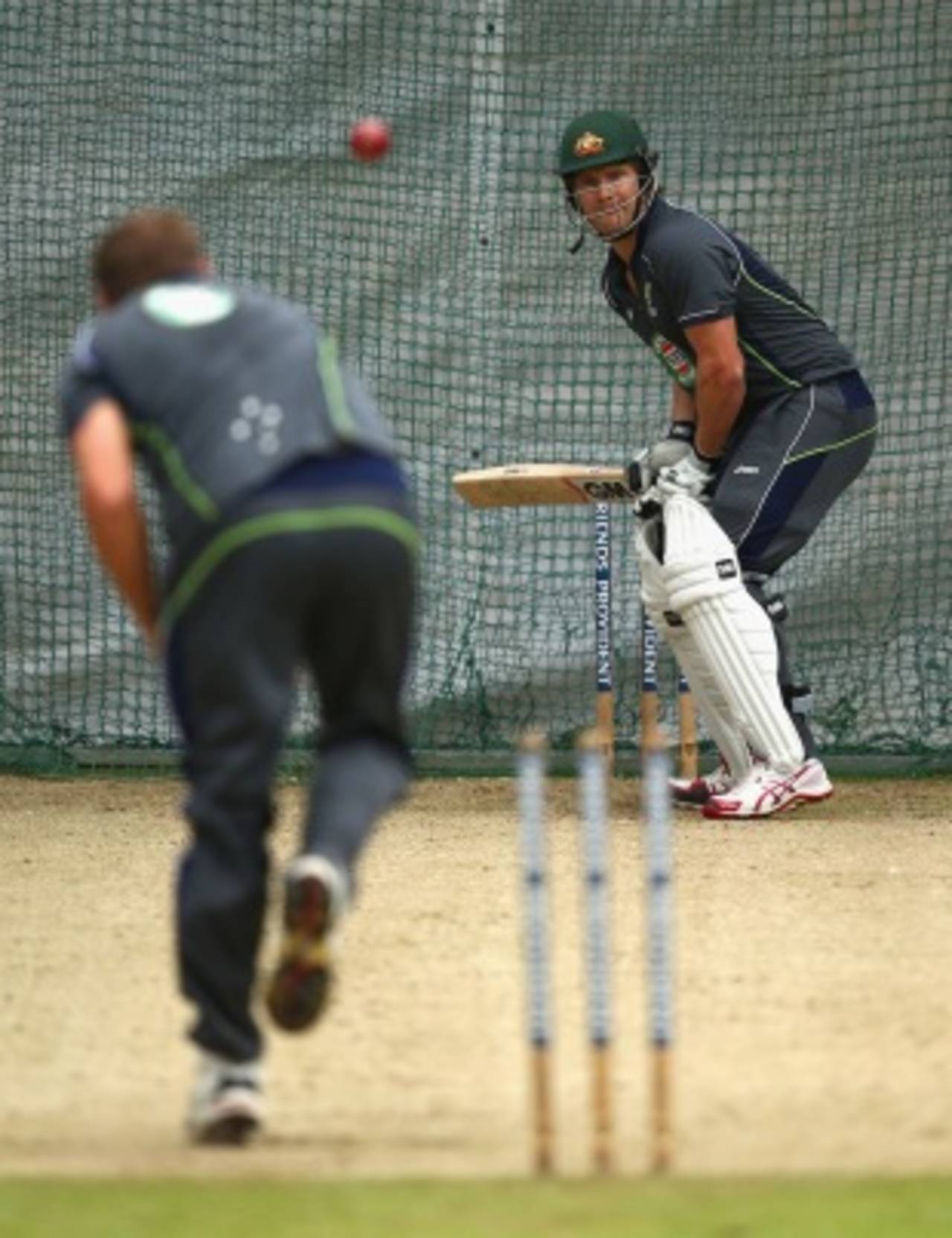 Shane Watson bats in the nets, Worcester, July 1, 2013