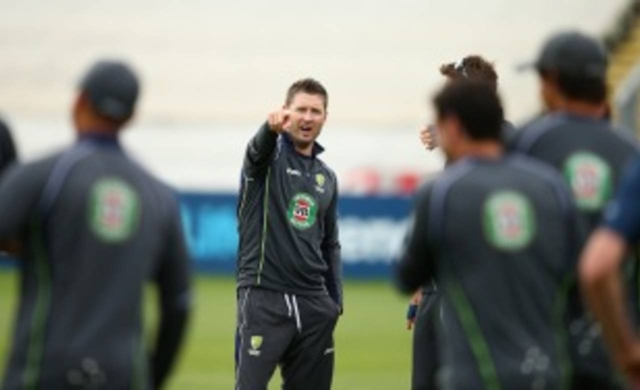 Michael Clarke trains with the Australian team, Worcester, July 1, 2013