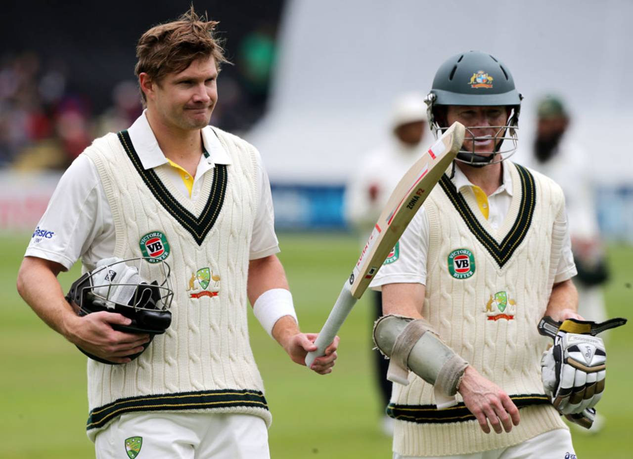 Shane Watson acknowledges his hundred before lunch, Worcestershire v Australians, Tour Match, New Road, 1st day, July 2, 2013