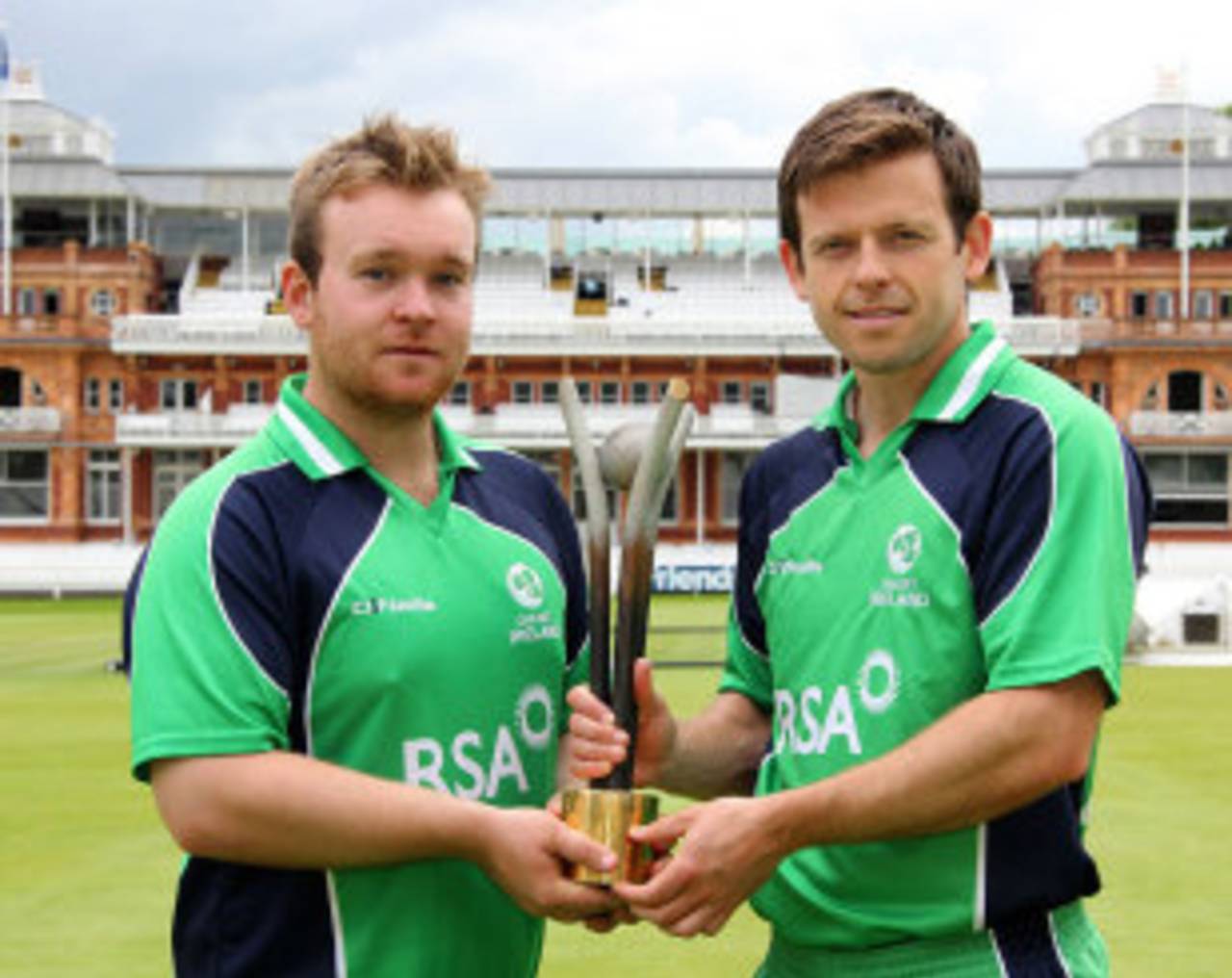 Paul Stirling and Ed Joyce launch the RSA Challenge which will be played against England, Lord's, July 3, 2013