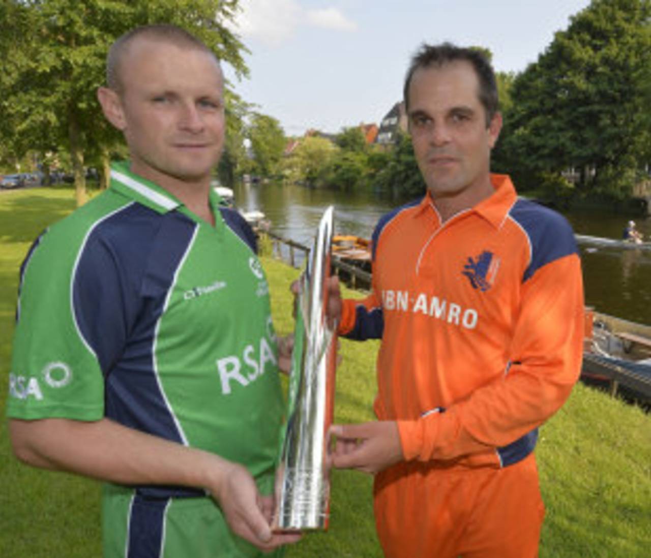 William Porterfield and Peter Borren pose with the WCL Championship trophy&nbsp;&nbsp;&bull;&nbsp;&nbsp;ICC
