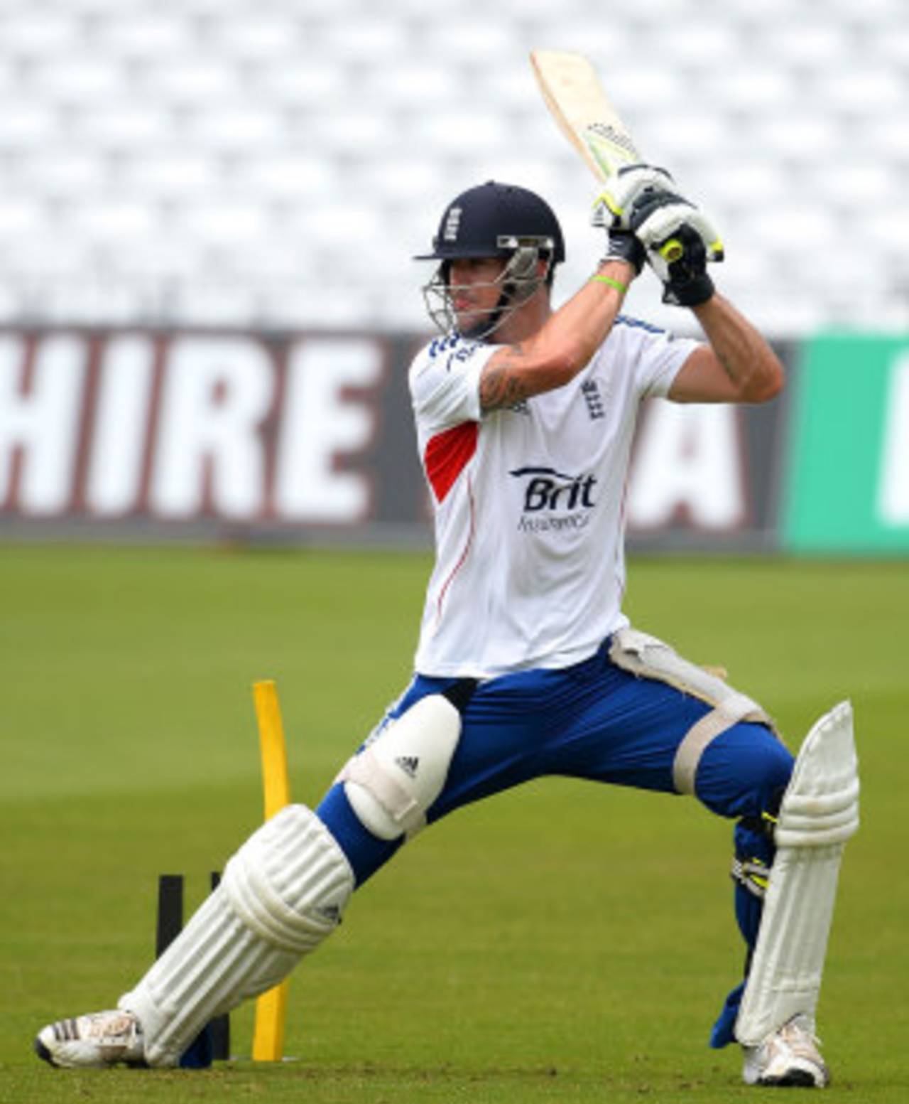 Kevin Pietersen bats during England practice, Trent Bridge, July 8, 2013
