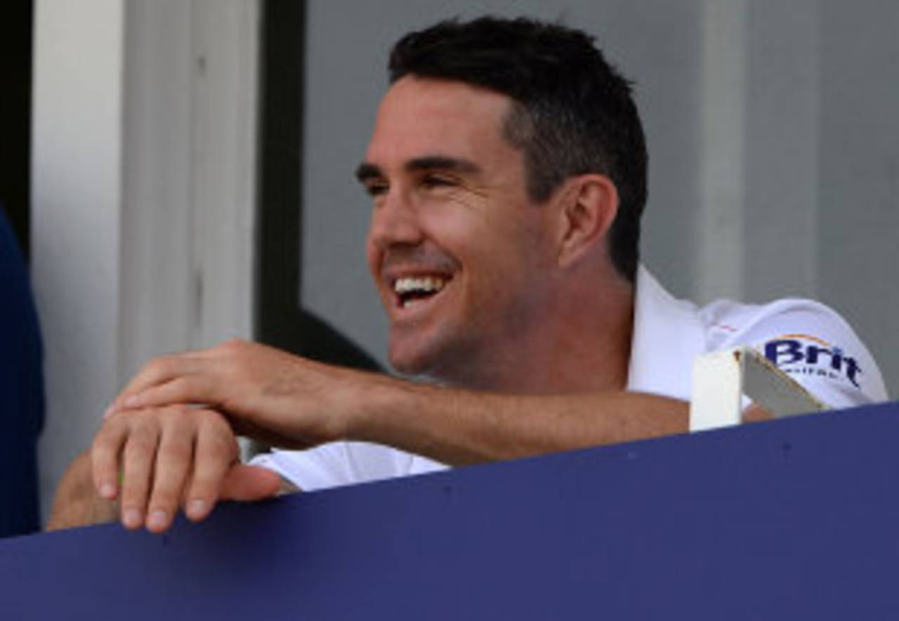 All smiles: Kevin Pietersen relaxes after the tense finish, England v Australia, 1st Investec Test, Trent Bridge, 5th day, July 14, 2013