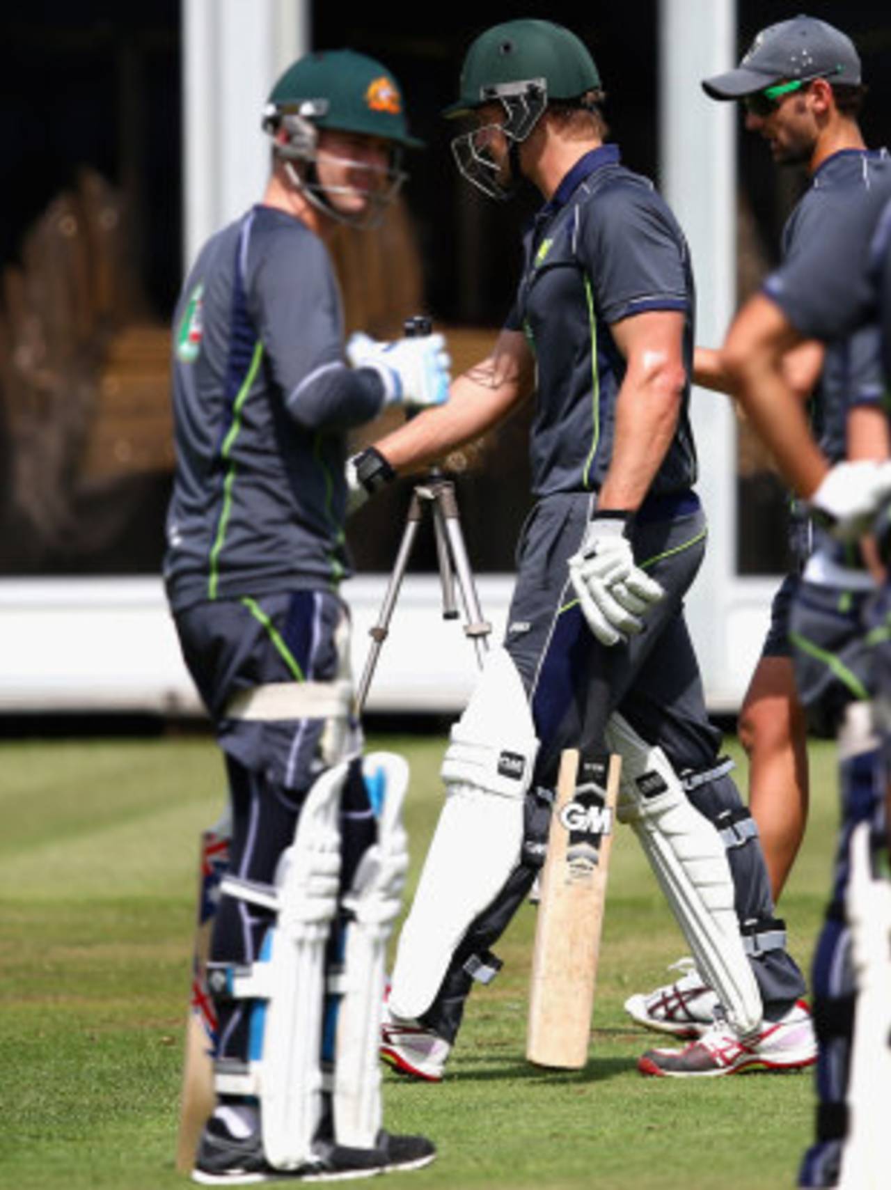 Shane Watson and Michael Clarke practice ahead of the second Ashes Test, Lord's, July 16, 2013
