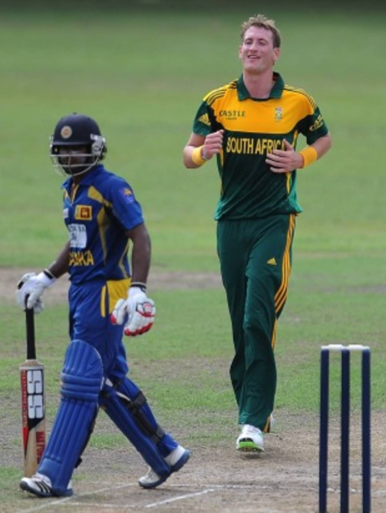 Chris Morris dismissed Kusal Perera for 23, Sri Lanka Cricket Board President's XI v South Africans, Colombo, Jul 17, 2013