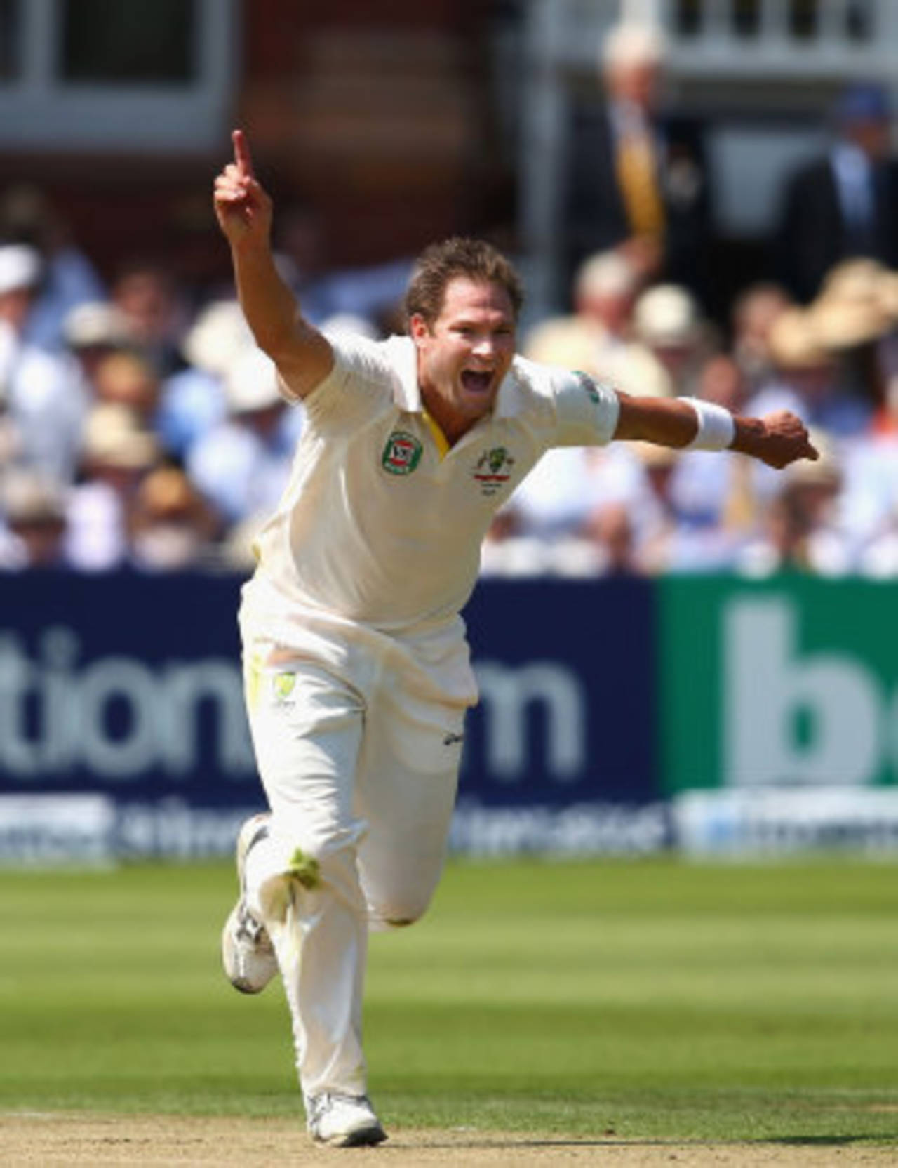 Ryan Harris roars his delight at his second quick strike, England v Australia, 2nd Investec Ashes Test, Lord's, 1st day, July 18, 2013