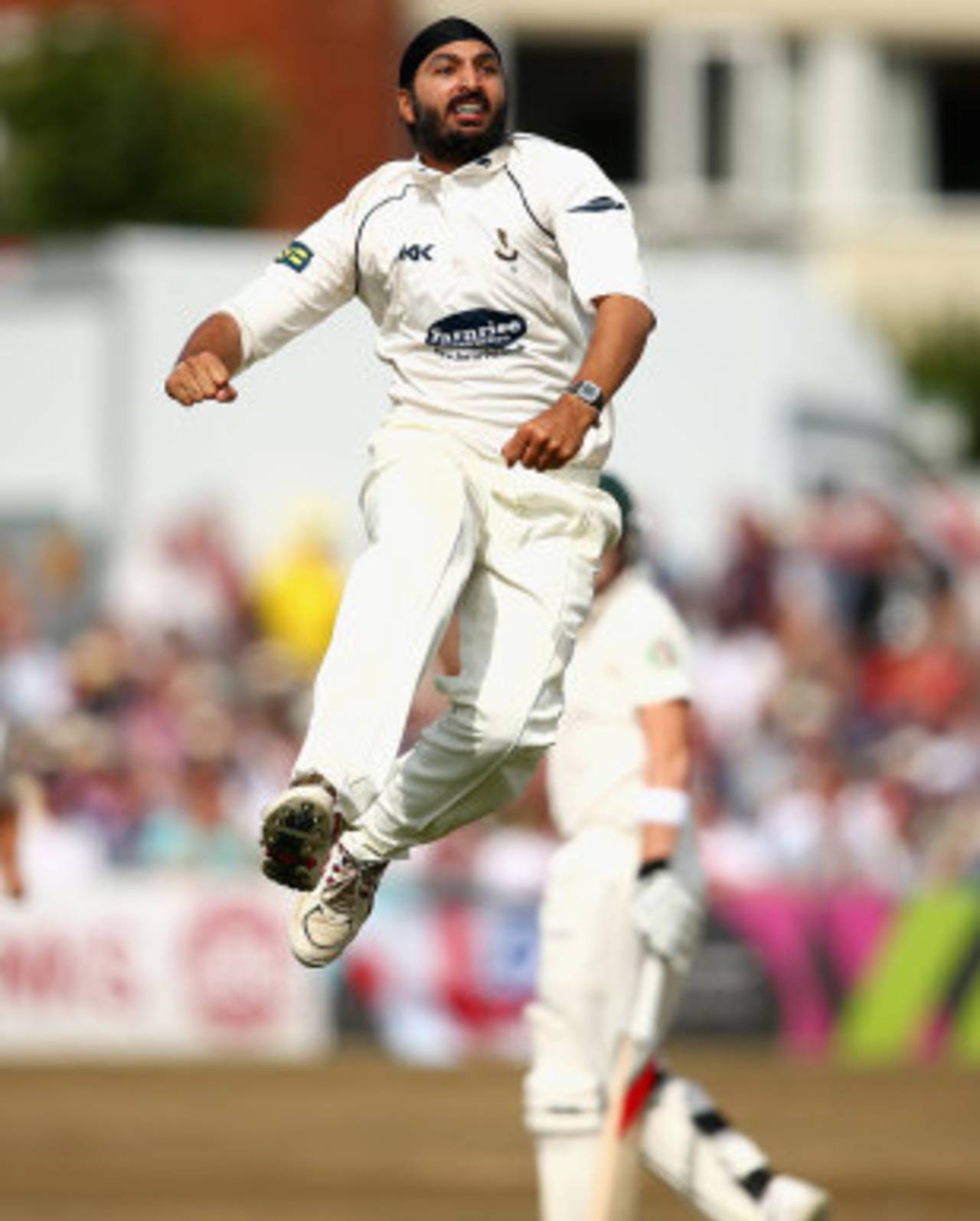 Monty Panesar enjoys one of his wickets, Sussex v Australians, Tour match, Hove, 1st day, July 26, 2013