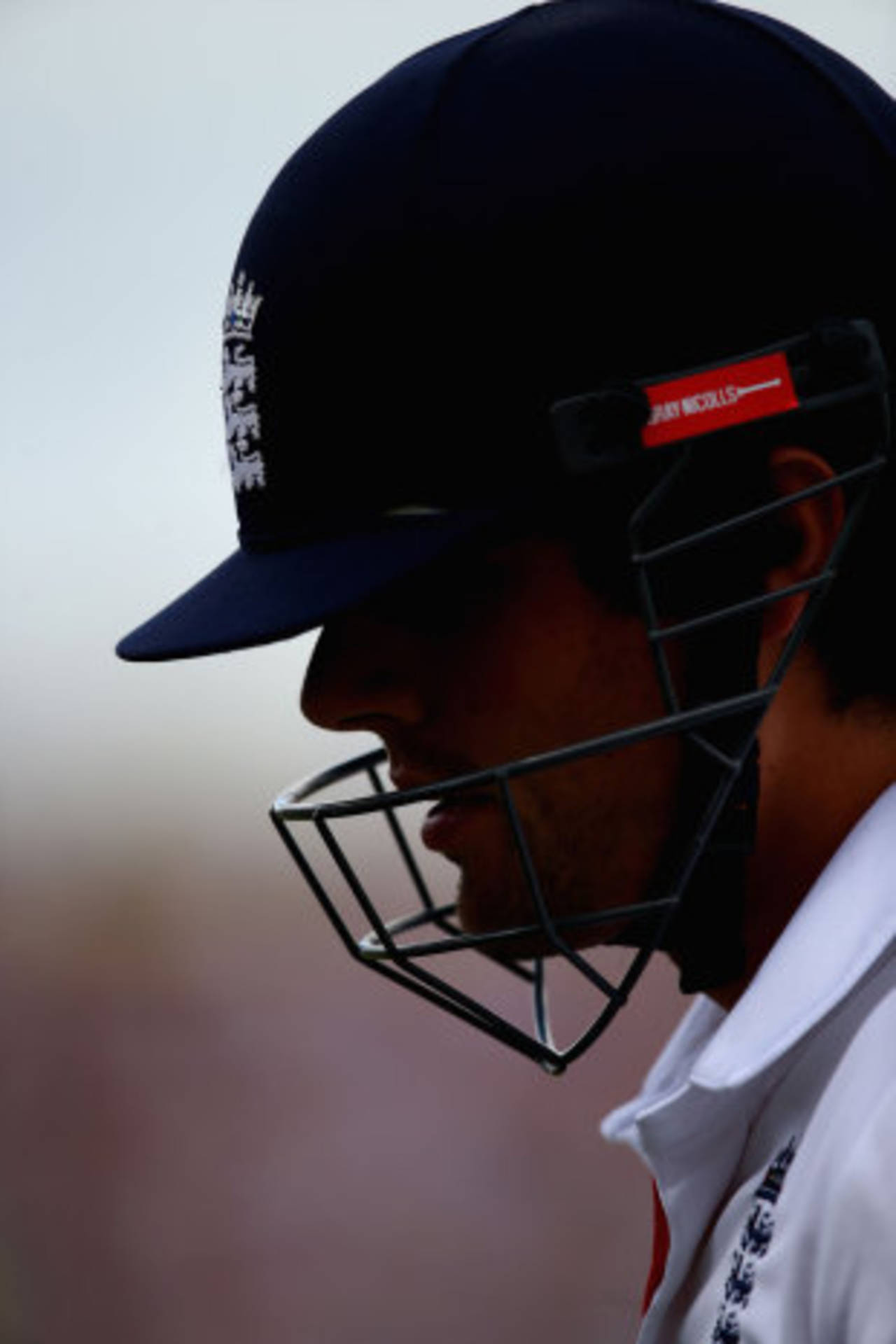 Alastair Cook reflects after his dismissal, England v Australia, 3rd Investec Test, Old Trafford, 3rd day, August 3, 2013