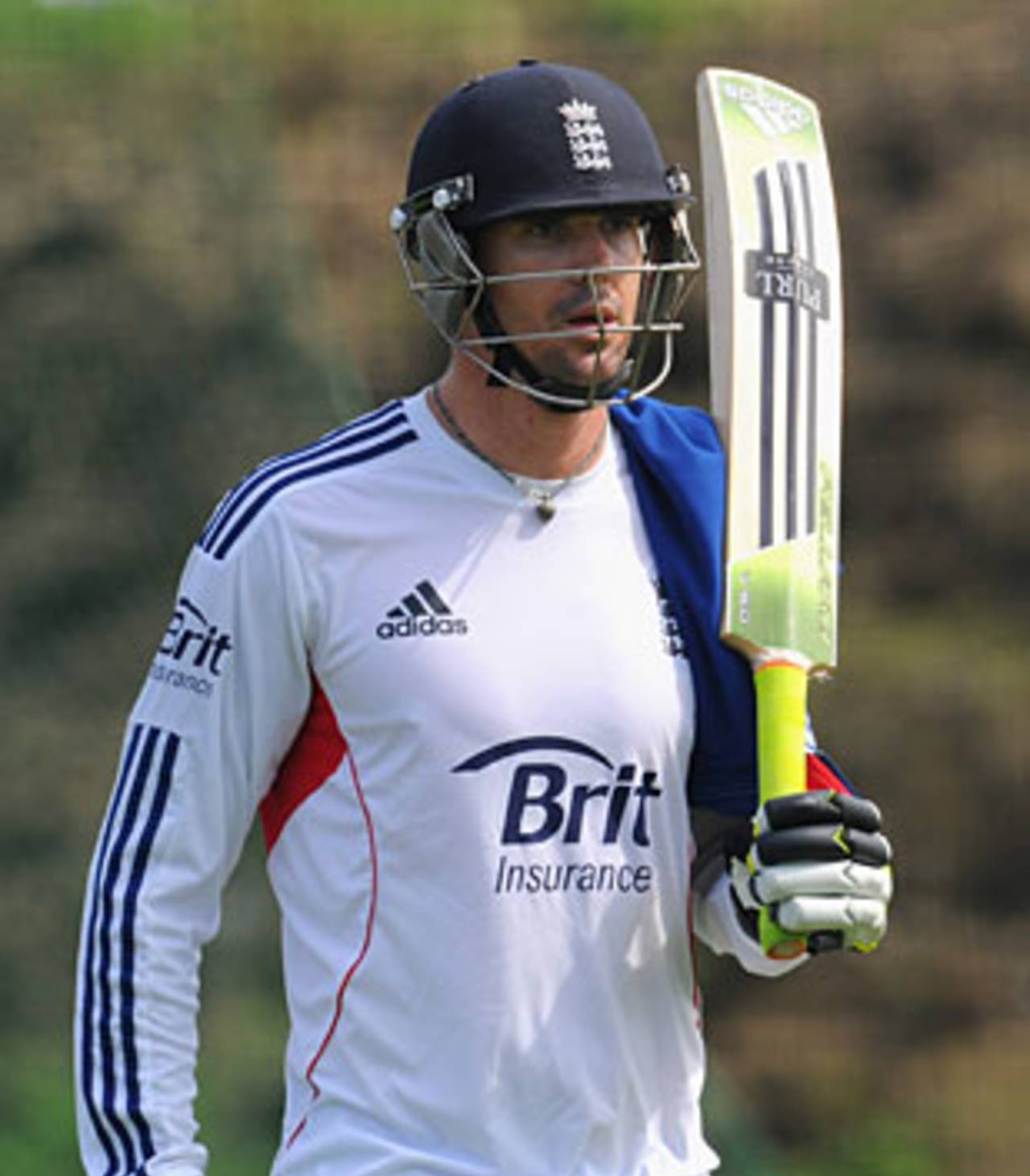 Kevin Pietersen heads to the nets, Chester-le-Street, August 7, 2013