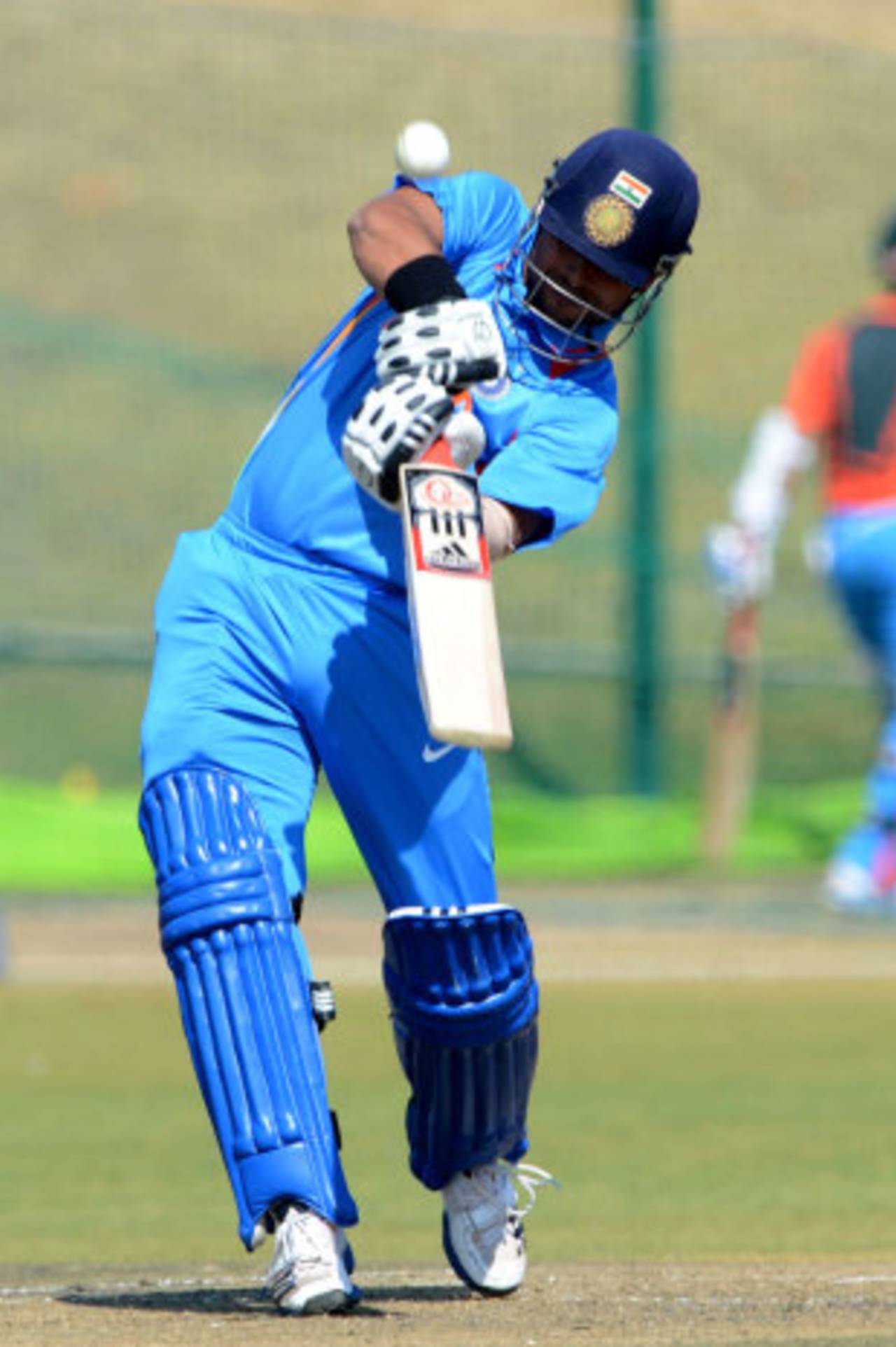 Suresh Raina slams the ball straight, South Africa A v India A, tri-series, Pretoria, August 9, 2013 