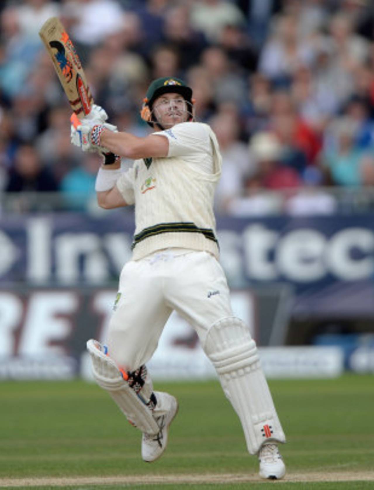 David Warner upper-cuts over the slips, England v Australia, 4th Investec Test, 4th day, Chester-le-Street, August 12, 2013