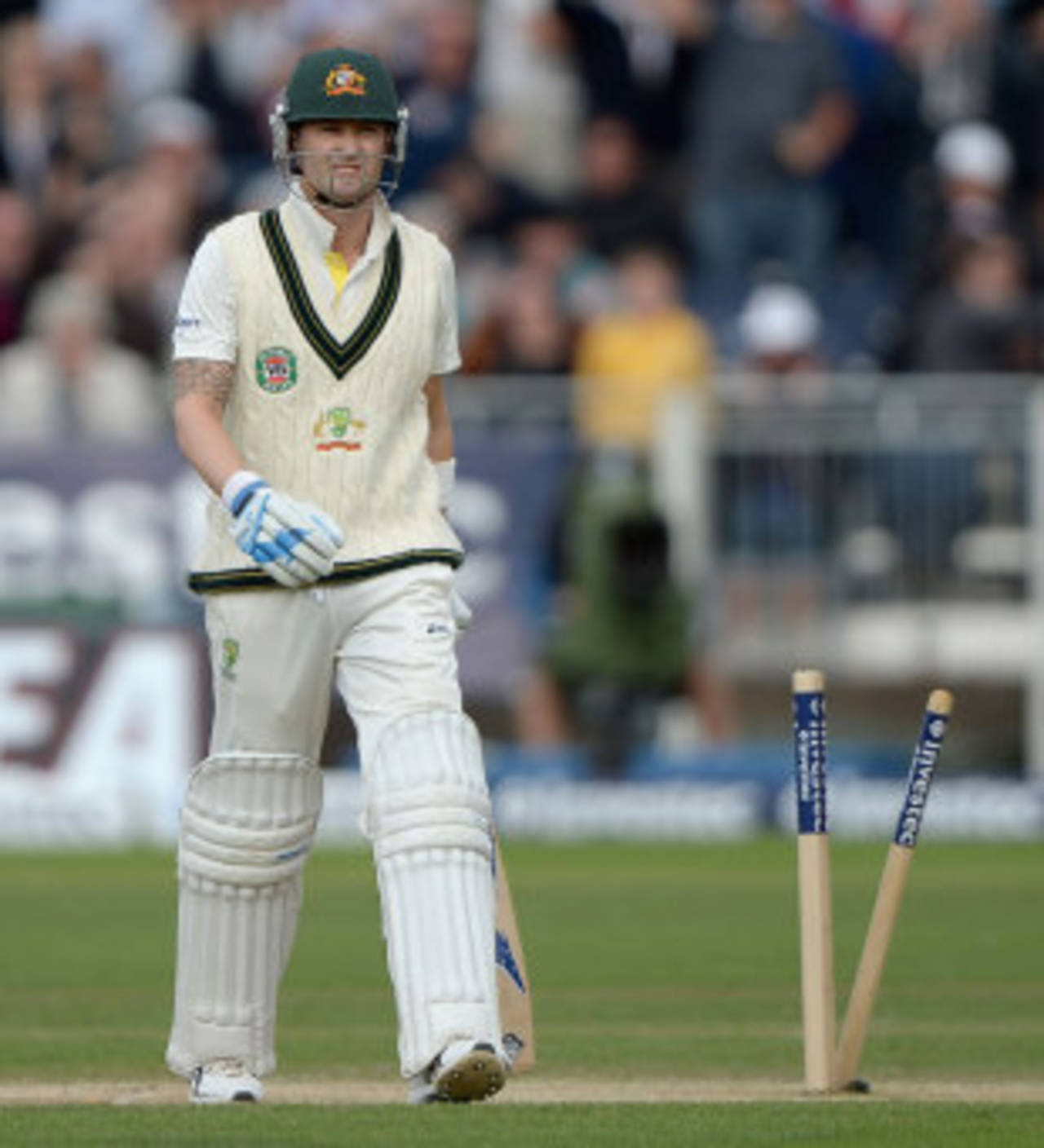 Michael Clarke could do little about the ball that bowled him from Stuart Broad&nbsp;&nbsp;&bull;&nbsp;&nbsp;Getty Images