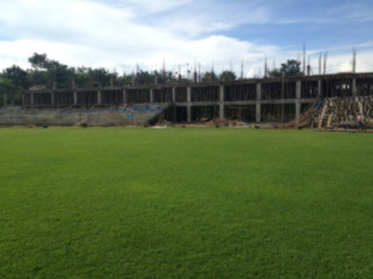 The under-construction grandstand at Sylhet Stadium, Sylhet, August 16, 2013
