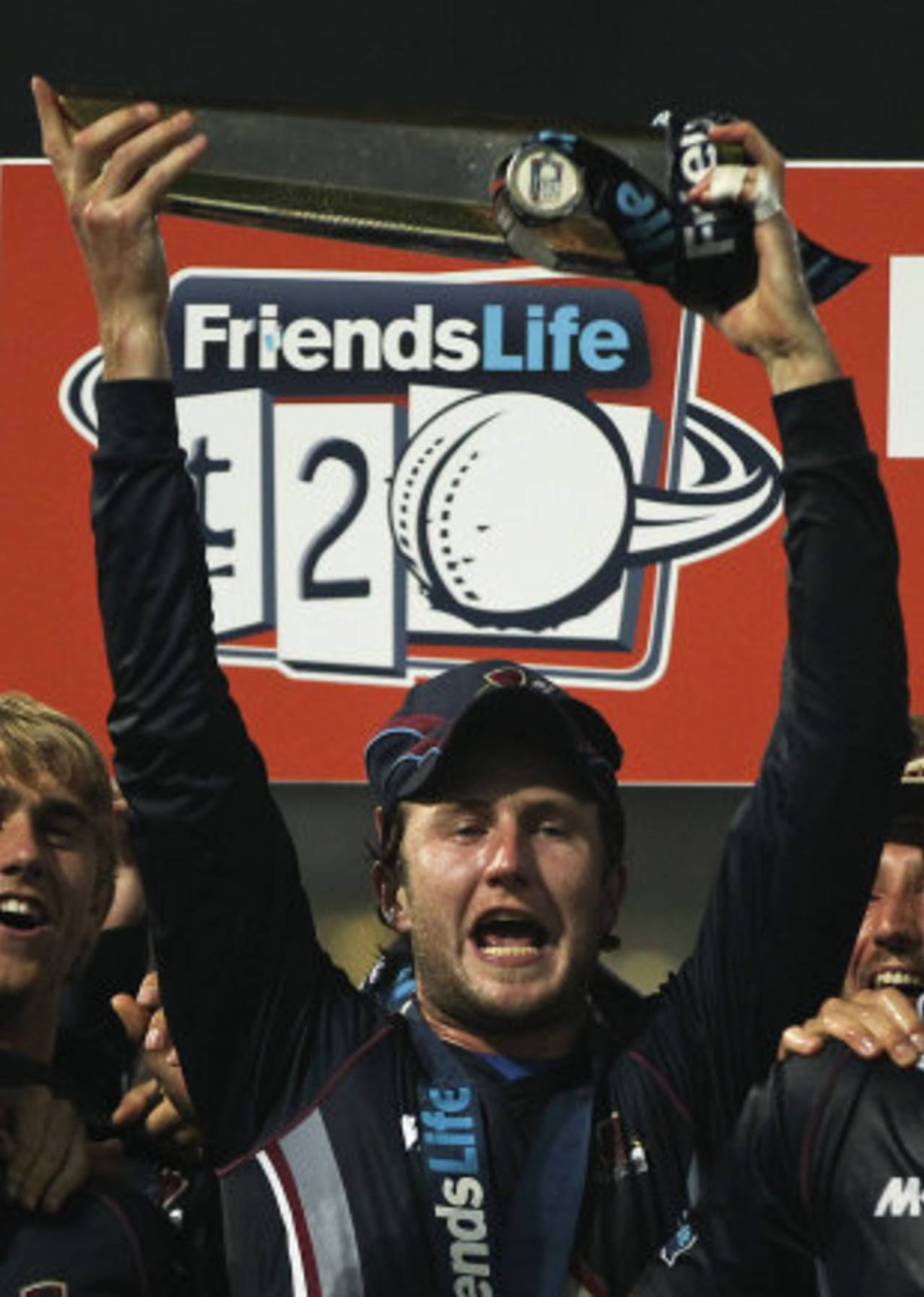 Alex Wakely lifts the Friends Life t20 trophy, Northamptonshire v Surrey, Friends Life t20 final, Edgbaston, August 17, 2013