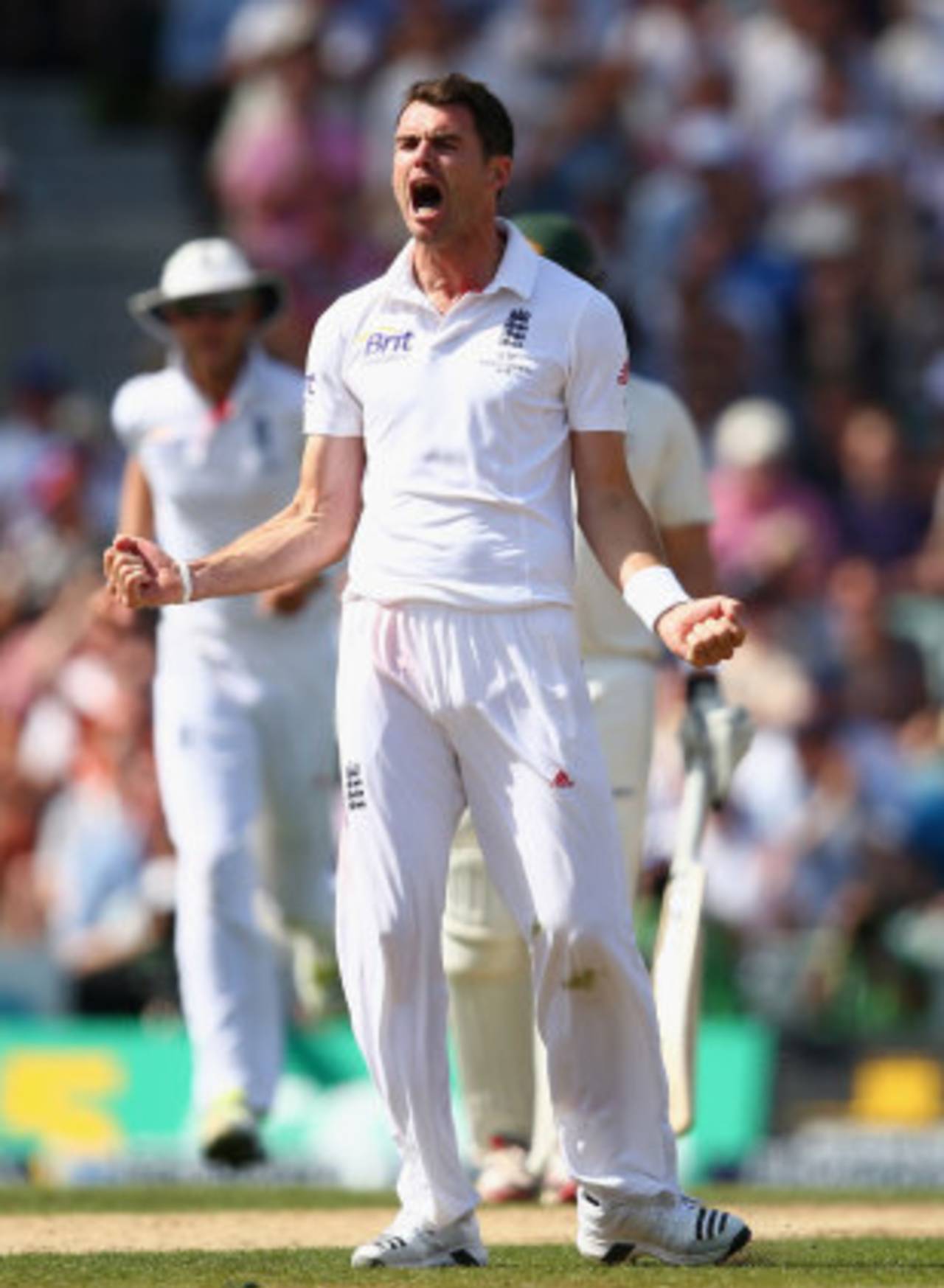 James Anderson roars after dismissing Michael Clarke, England v Australia, 5th Investec Test, The Oval, 1st day, August 21, 2013