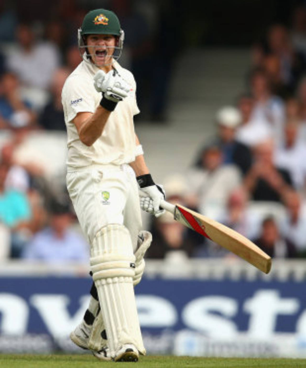 Steven Smith was delighted to reach his first Test hundred, England v Australia, 5th Investec Test, The Oval, 2nd day, August 22, 2013