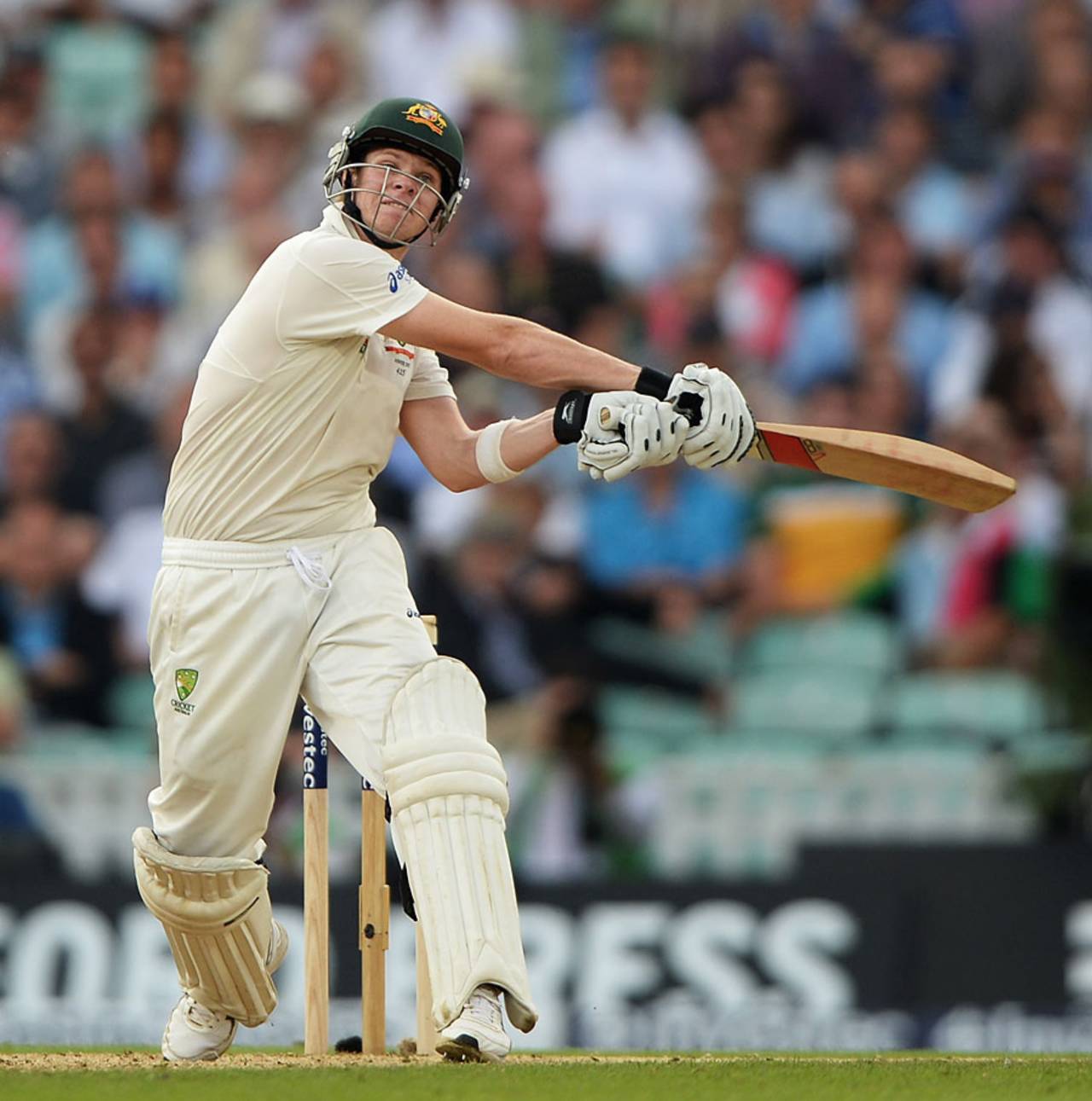 Steven Smith brought out the overhead smash, England v Australia, 5th Investec Test, The Oval, 2nd day, August 22, 2013