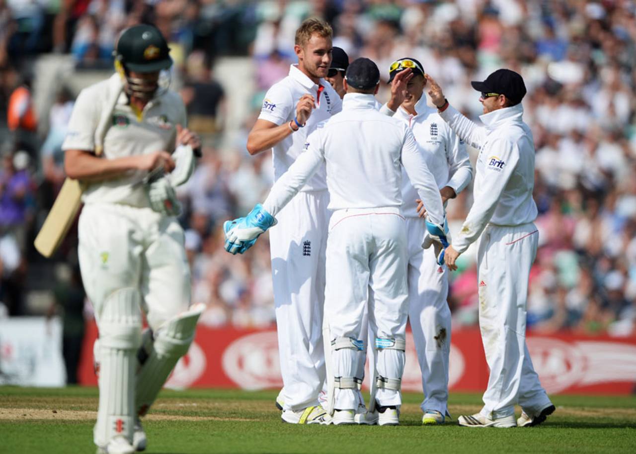 James Faulkner fell to Stuart Broad, England v Australia, 5th Investec Test, The Oval, 5th day, August 25, 2013