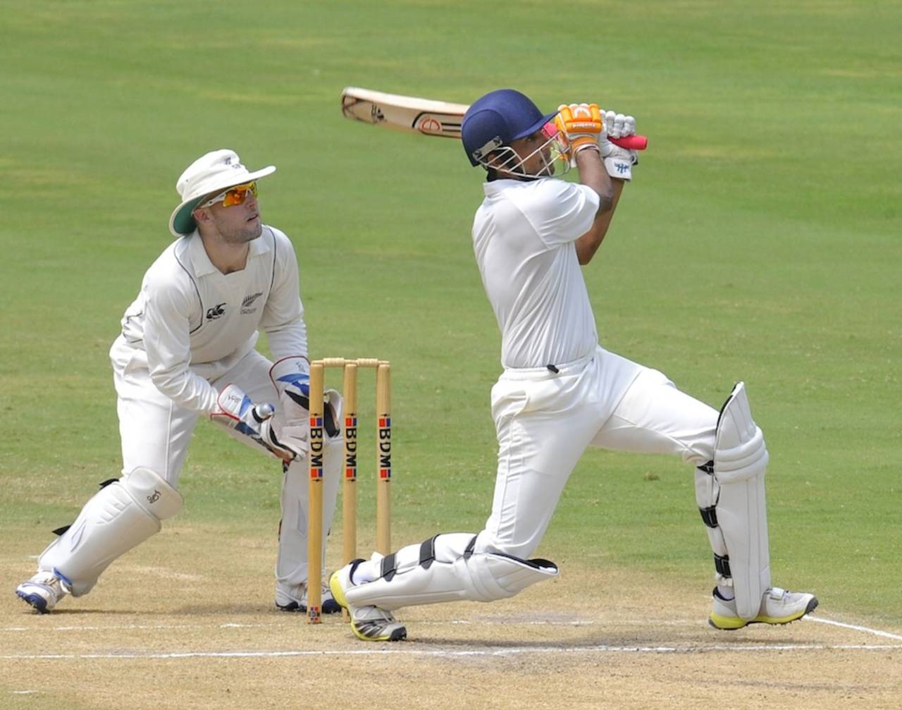 Manpreet Juneja pulls during his hundred, India A v New Zealand A, 2nd unofficial Test, 3rd day, Visakhapatnam, September 4, 2013