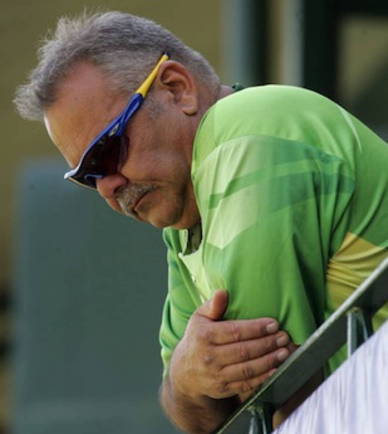 Dav Whatmore at the visitors' dressing room, Zimbabwe v Pakistan, 2nd Test, Harare, 1st day, September 10, 2013