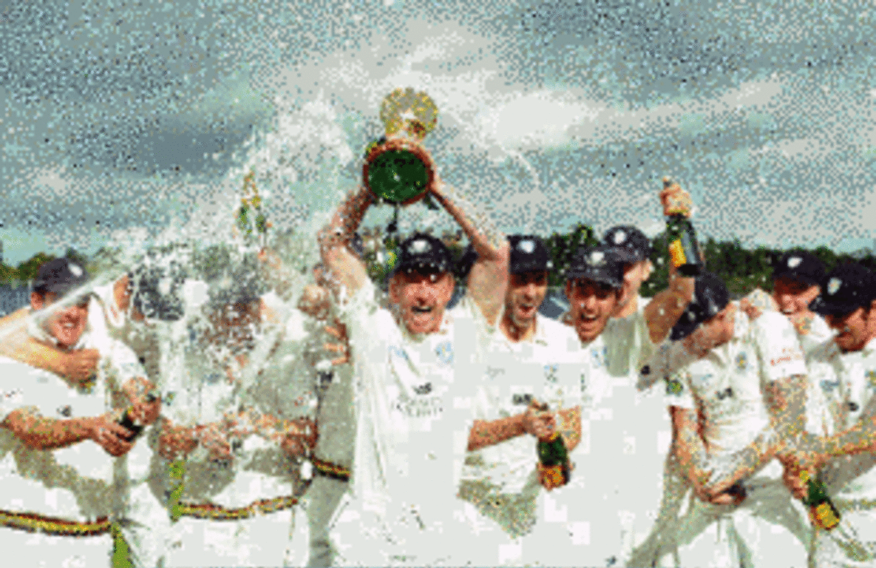 Paul Collingwood holds the Championship trophy, Durham v Nottinghamshire, County Championship, Division One, Chester-le-Street, 3rd day, September 19, 2013