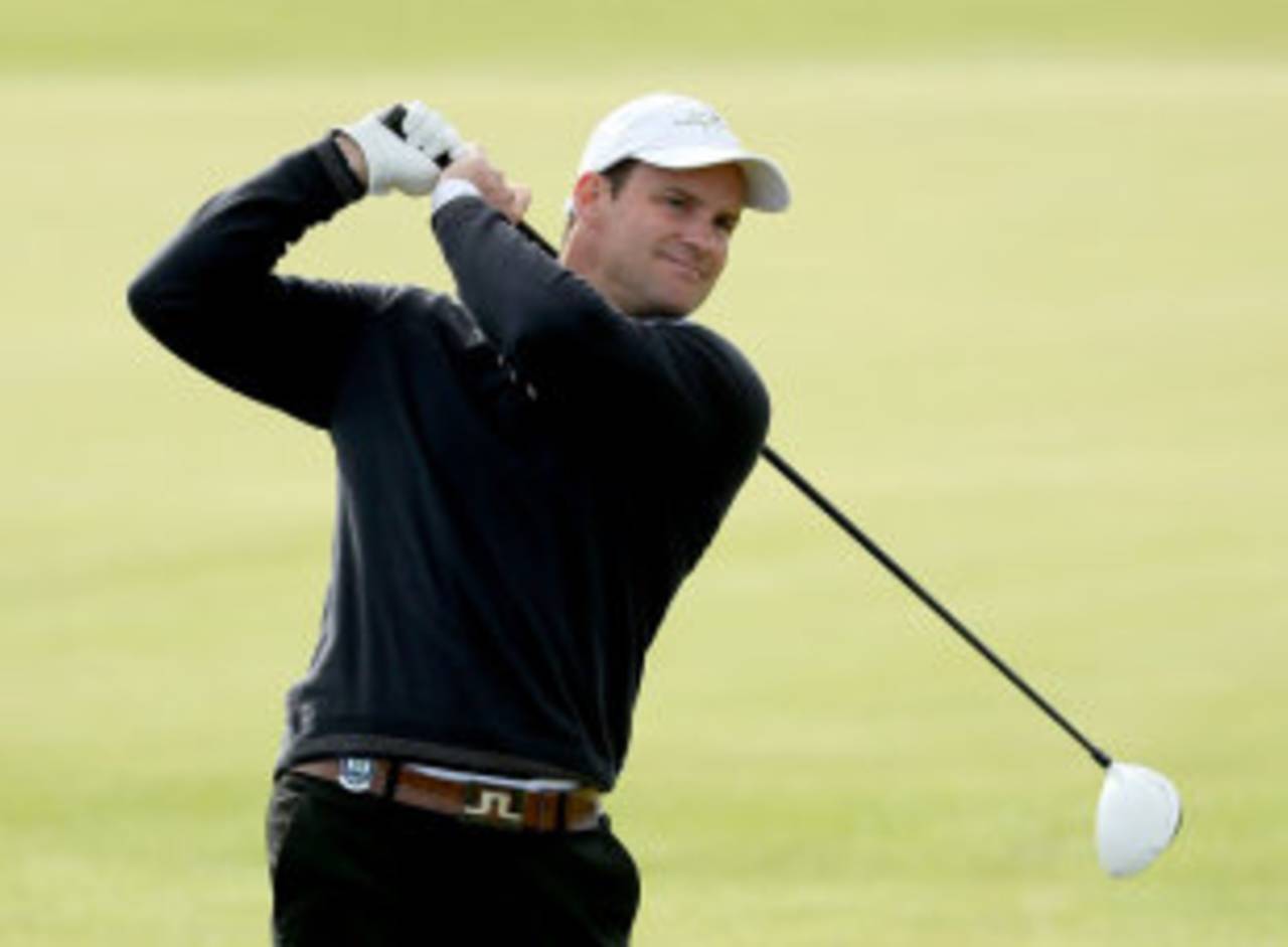 Andrew Strauss playing in the pro-am Alfred Dunhill Links Championship, St Andrews, September 26, 2013