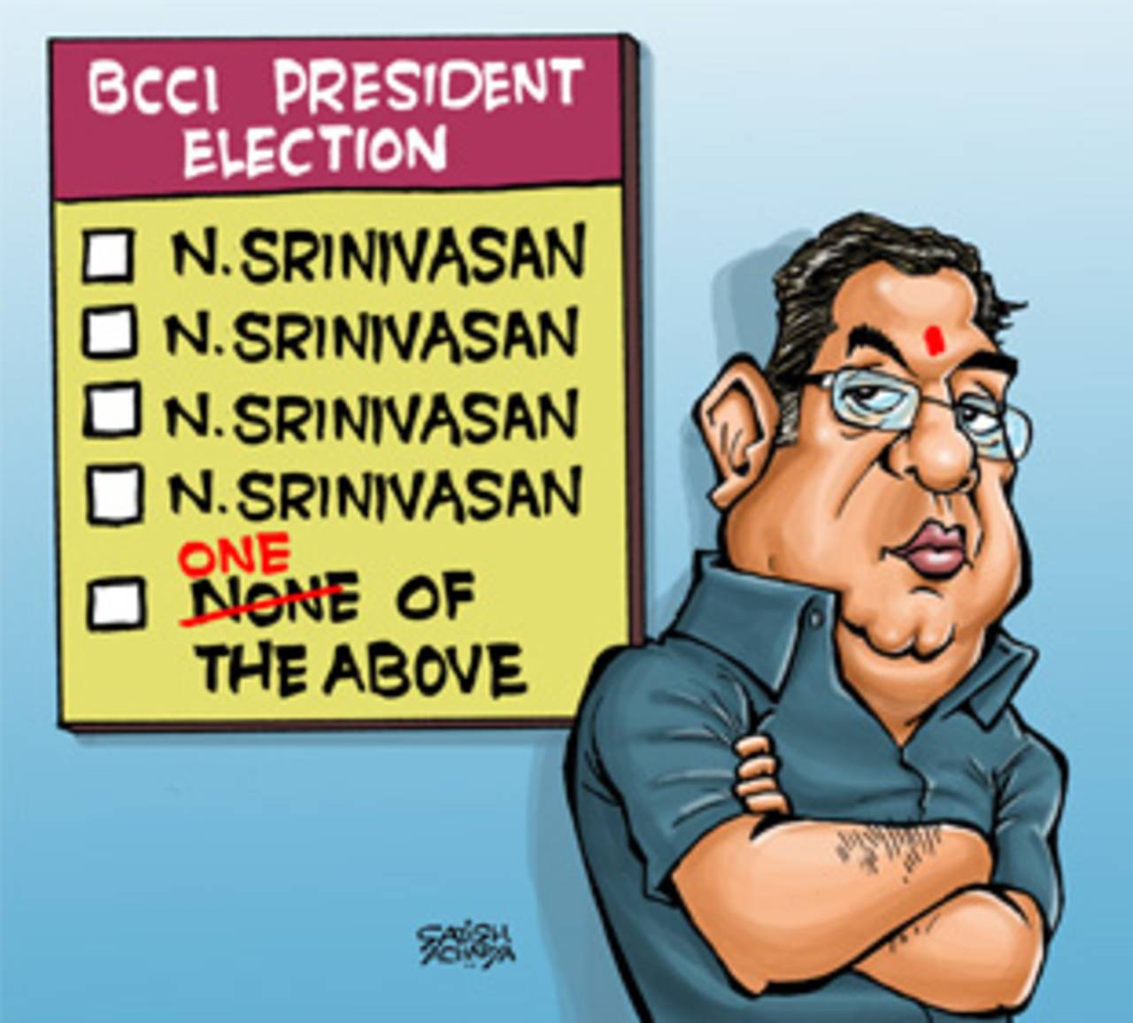 Despite a tumultuous year at the helm, Srinivasan faced no opposition when it came to the election