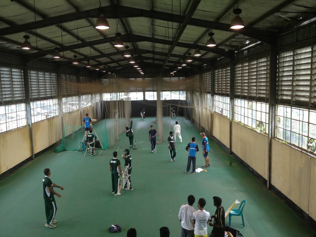 Bangladesh players practice in indoor nets, Chittagong, October 4, 2013