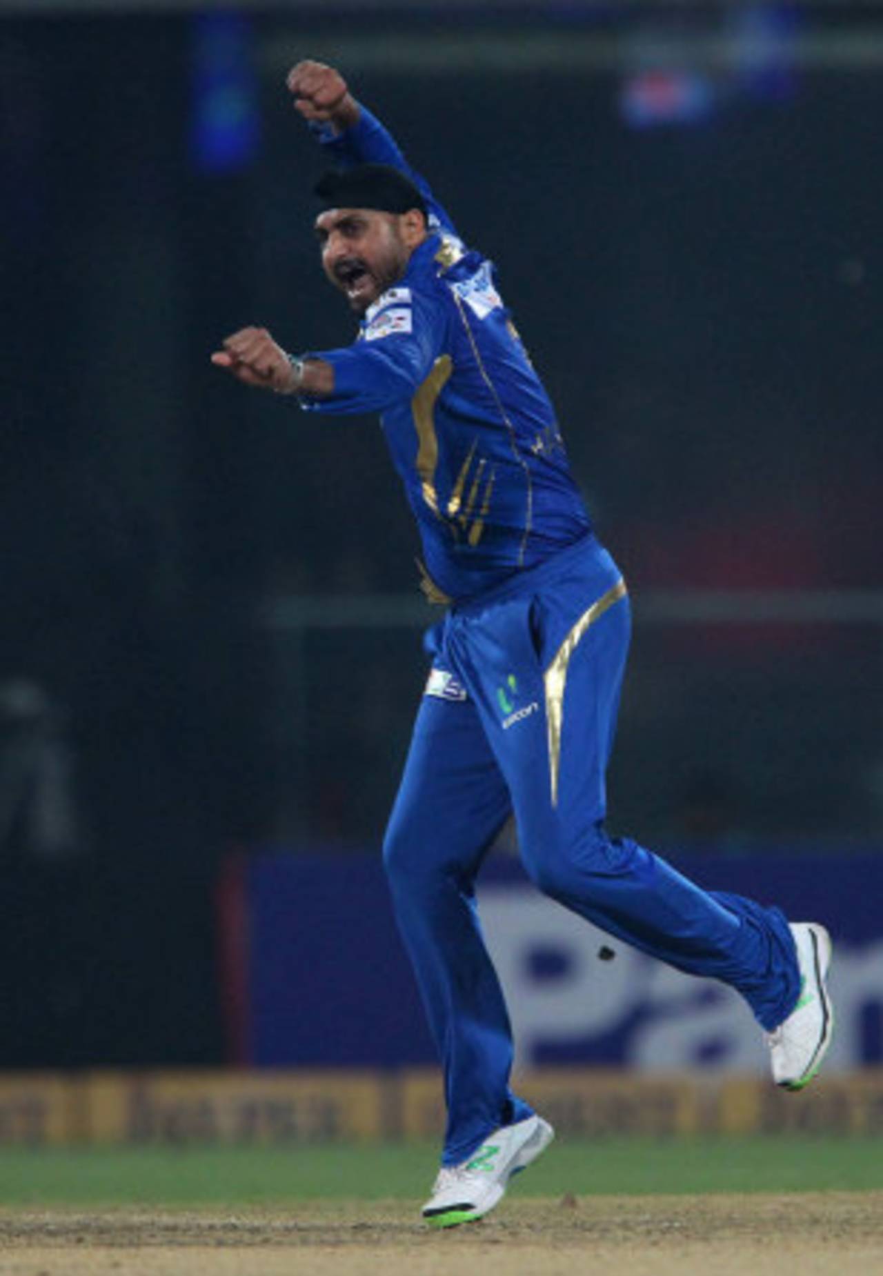Harbhajan Singh took three wickets in an over, Mumbai Indians v Rajasthan Royals, Final, Champions League 2013, Delhi, October 6, 2013