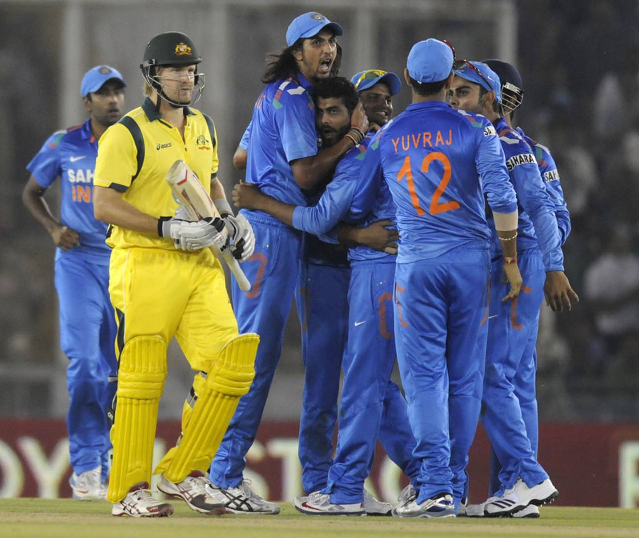 Shane Watson was out lbw to Ravindra Jadeja,  India v Australia, 3rd ODI, Mohali, October 19, 2013