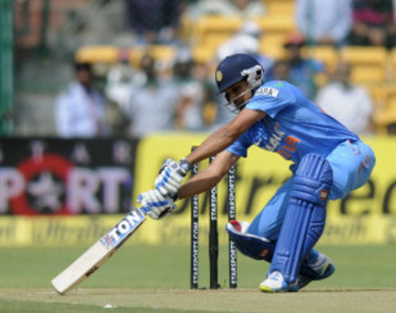 Rohit Sharma attacks the off side, India v Australia, 7th ODI, Bangalore, November 2, 2013