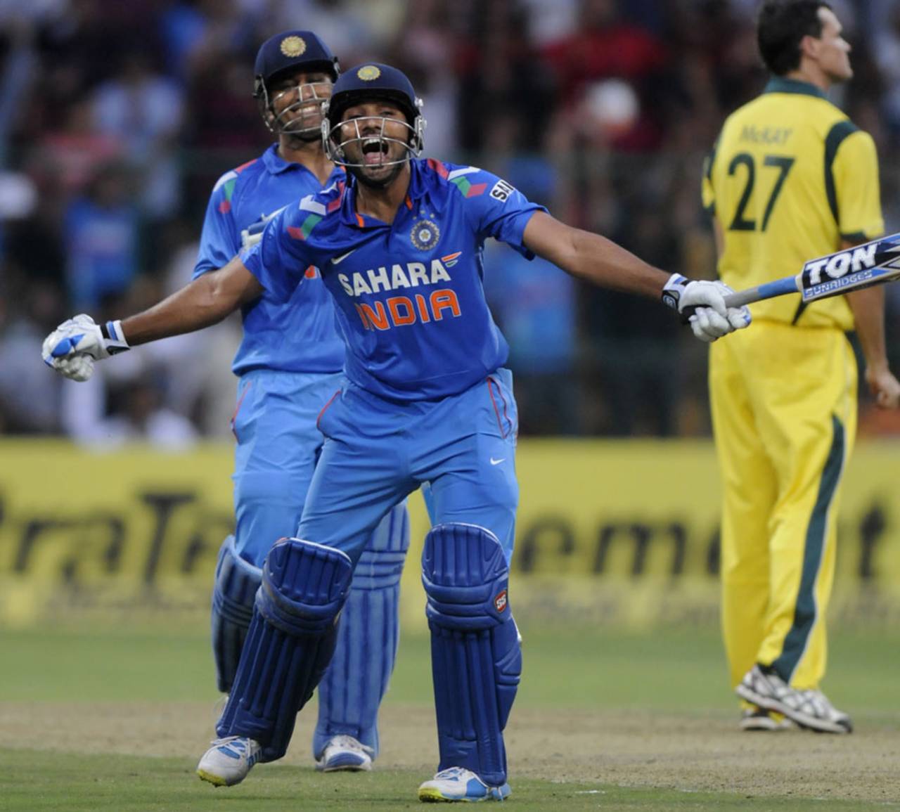 Rohit Sharma became the third batsman to score a double-ton in ODIs, India v Australia, 7th ODI, Bangalore, November 2, 2013