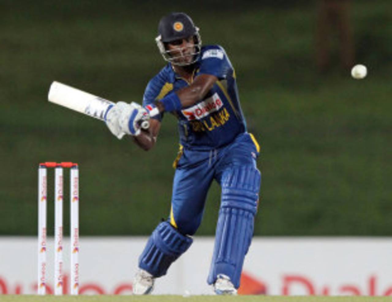 Angelo Mathews about to swipe the ball into the leg side en route to his fifty, Sri Lanka v New Zealand, 1st ODI, Hambantota, November 10, 2013