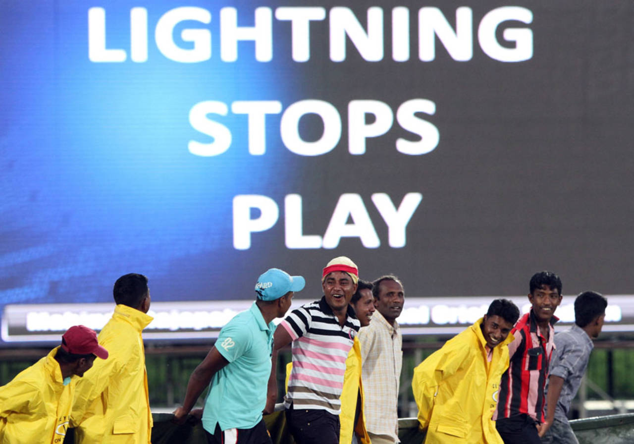 The players went off in Hambantota for security reasons a while before the rain came down&nbsp;&nbsp;&bull;&nbsp;&nbsp;Associated Press