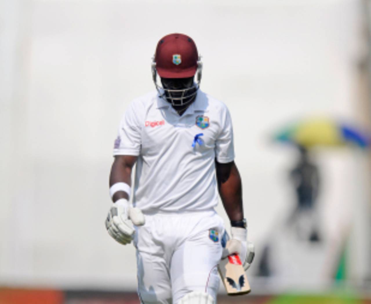 Darren Sammy was out for a two-ball duck, India v West Indies, 2nd Test, Mumbai, 1st day, November 14, 2013
