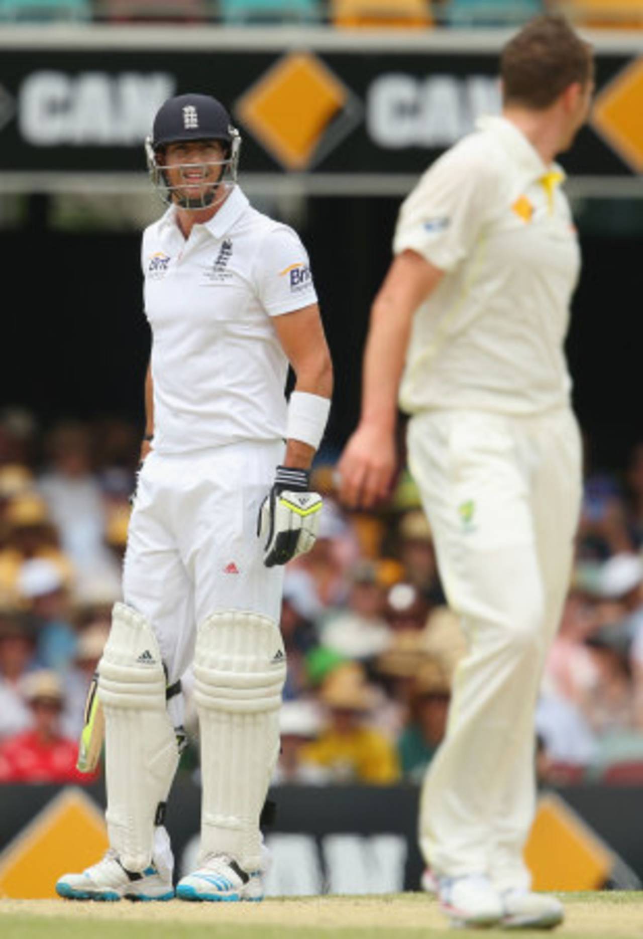 Peter Siddle tested Kevin Pietersen early on, Australia v England, 1st Test, Brisbane, 4th day, November 24, 2013