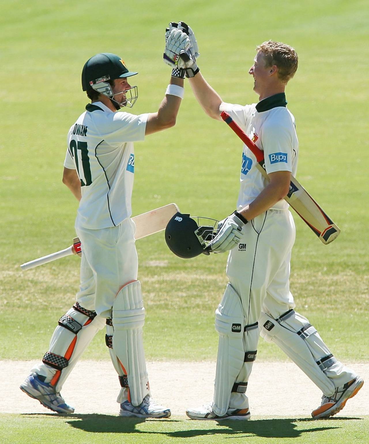 Ed Cowan and Jordan Silk both scored centuries, South Australia v Tasmania, Sheffield Shield, Adelaide, 4th day, November 25, 2013