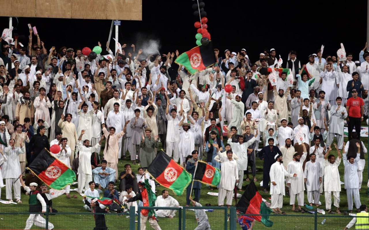 Afghanistan fans congregated on the bank to cheer their team, ICC World Twenty20 Qualifiers, final, Abu Dhabi, November 30, 2013