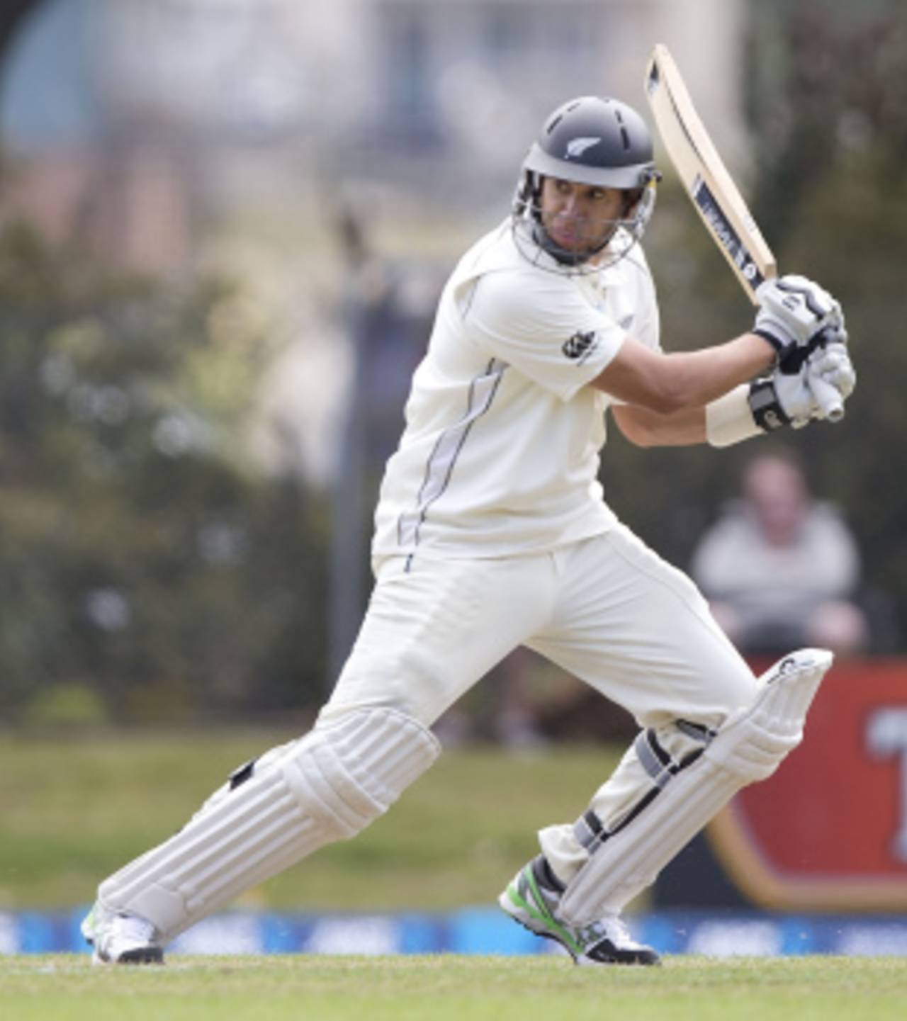 Ross Taylor chops one behind point, New Zealand v West Indies, 1st Test, Dunedin, 1st day, December 3, 2013