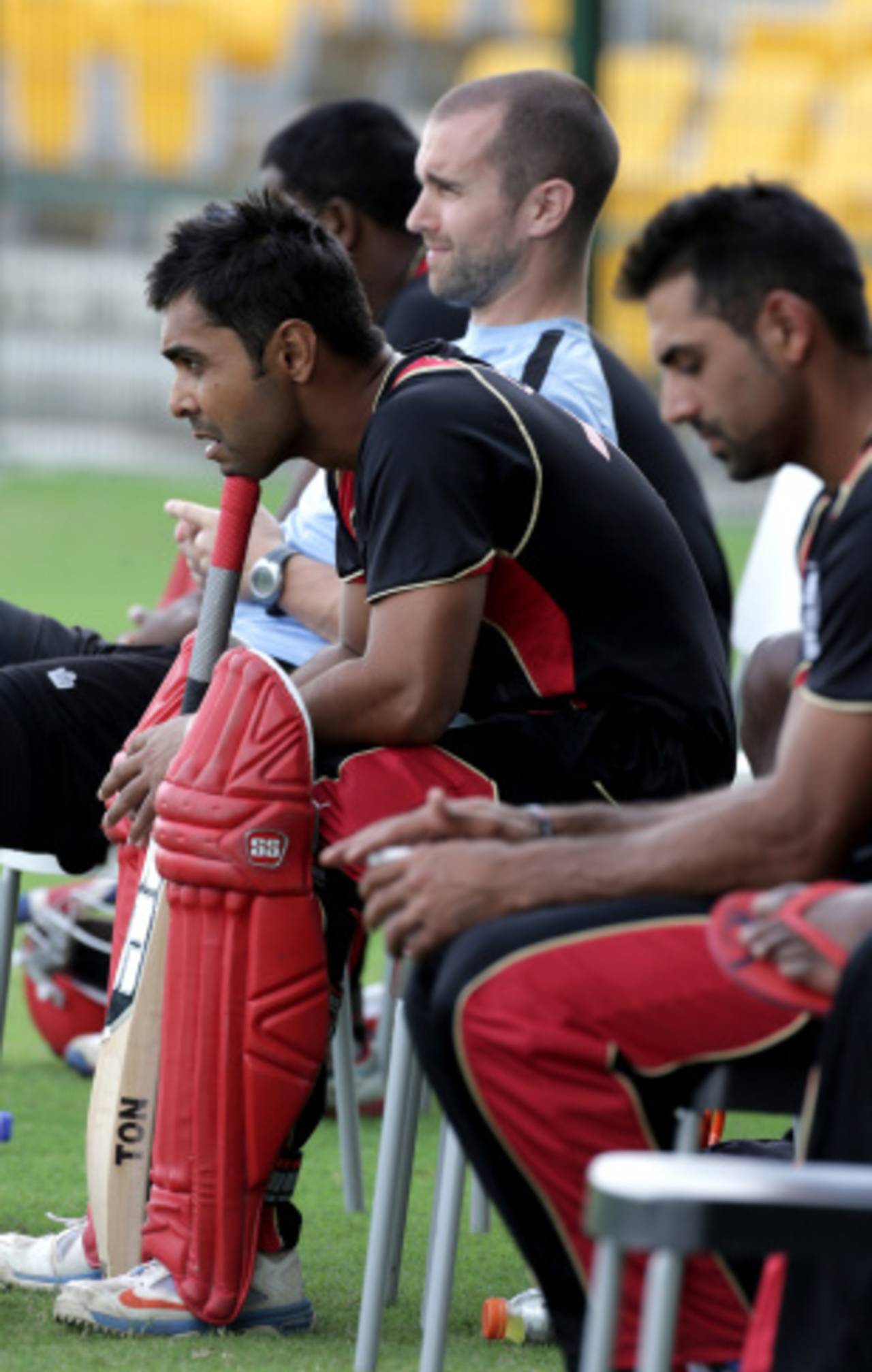 Canada's captain Ashish Bagai watches the match from the bench, Canada v Italy, ICC World Twenty20 Qualifier, Group A, Abu Dhabi, November 24, 2013