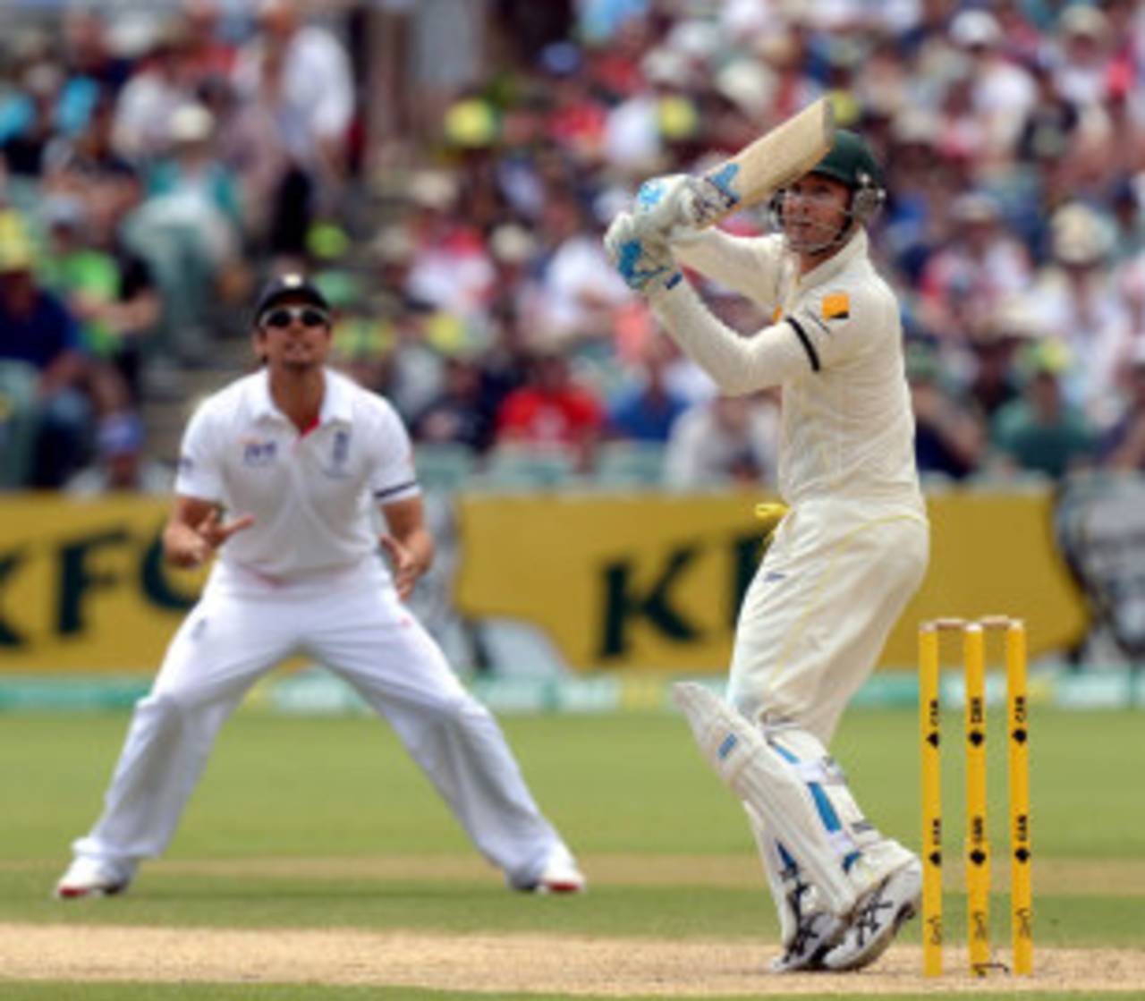 Michael Clarke took the game away from England with 148, Australia v England, 2nd Test, Adelaide, 2nd day, December 6, 2013