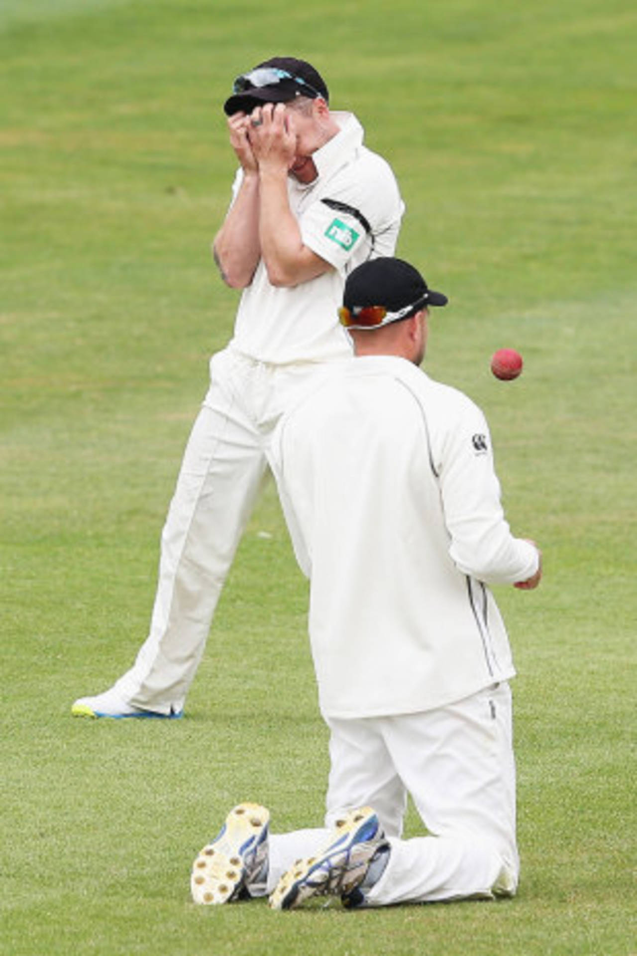 Brendon McCullum reacts after a dropped catch, New Zealand v West Indies, 1st Test, Dunedin, 5th day, December 7, 2013