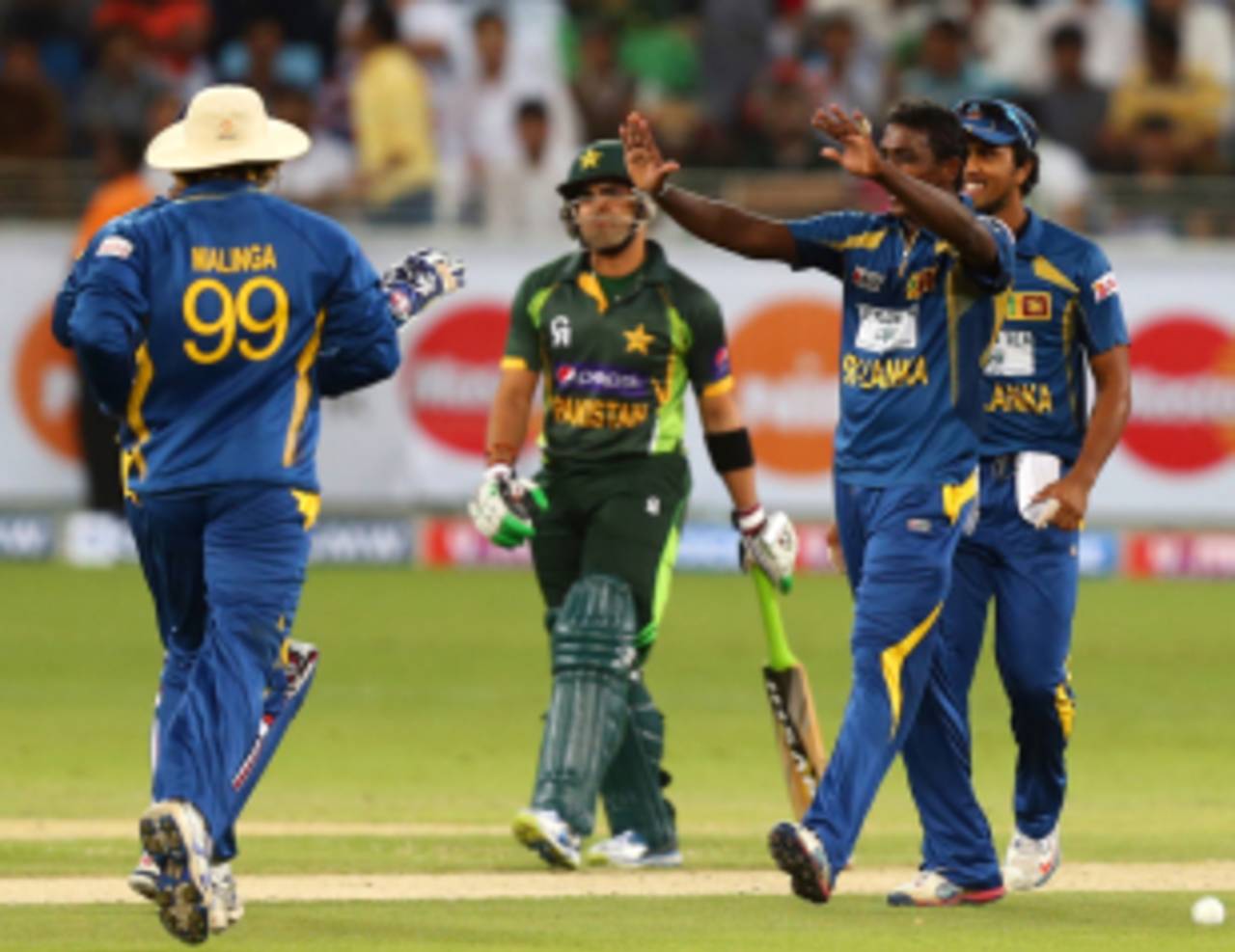 Umar Akmal was run out after taking a start by the bowler Ajantha Mendis&nbsp;&nbsp;&bull;&nbsp;&nbsp;AFP