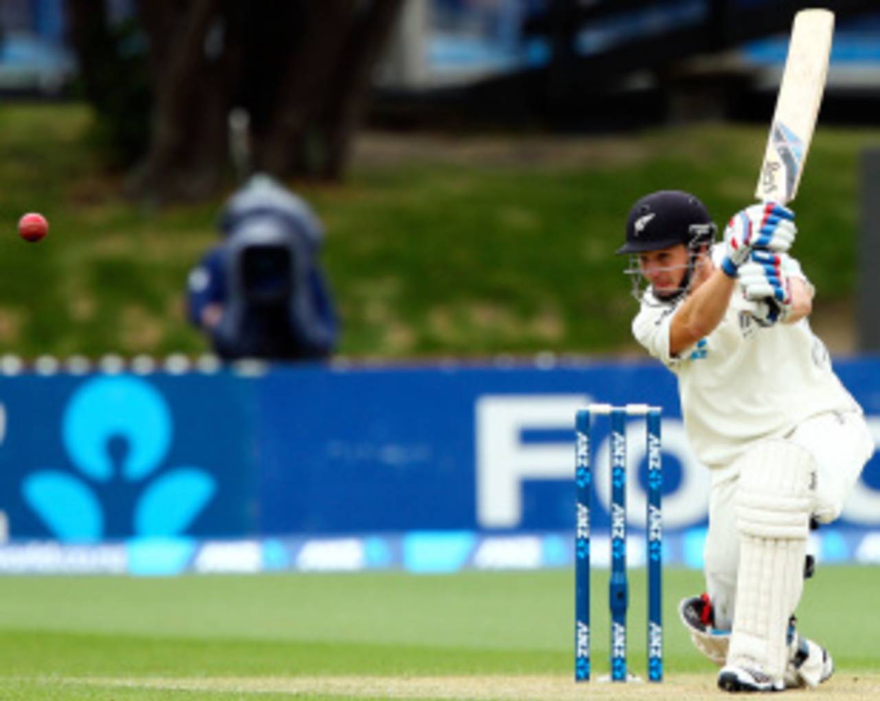 BJ Watling drives, New Zealand v West Indies, 2nd Test, Wellington, 2nd day, December 12, 2013