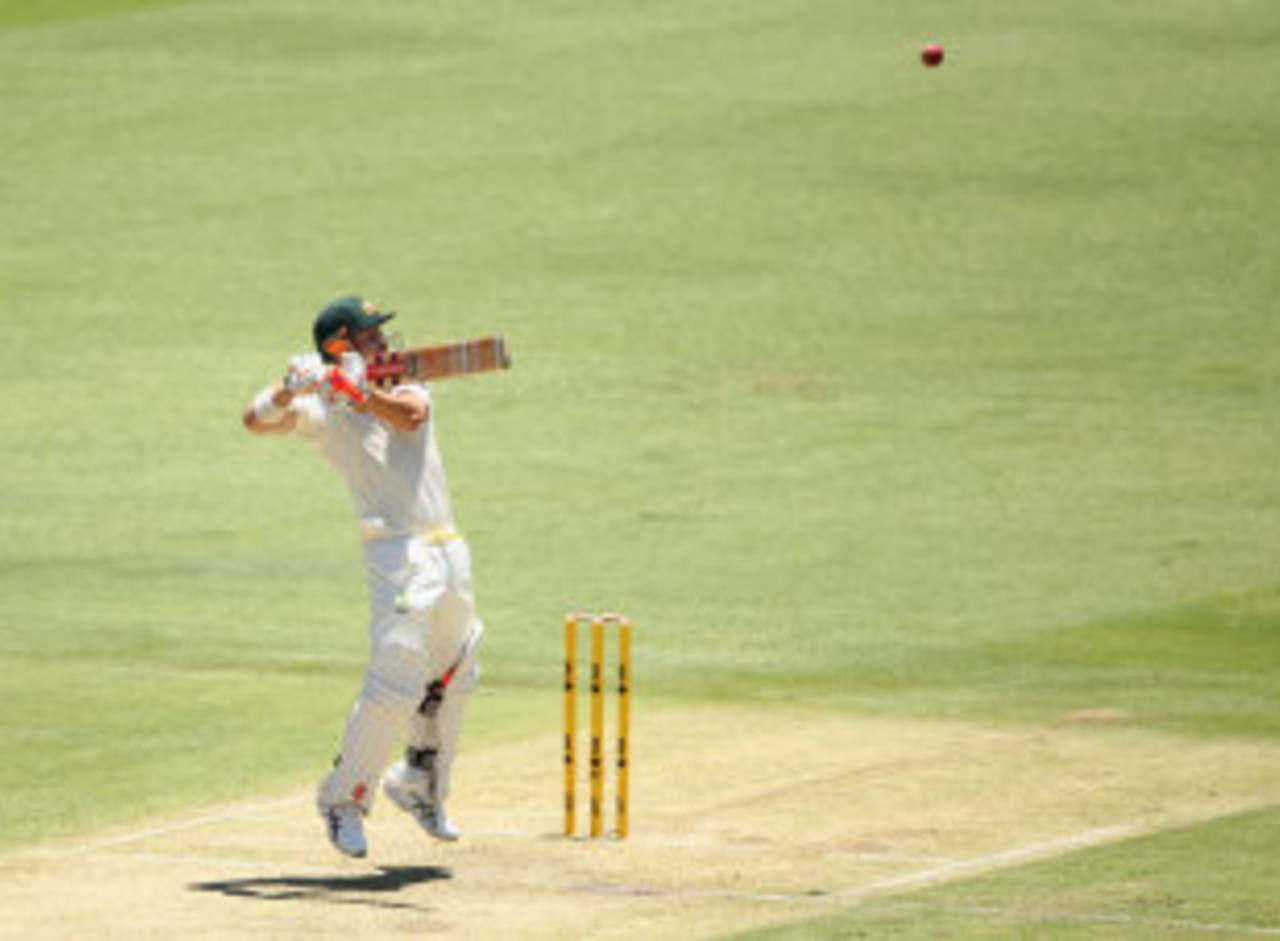 David Warner played several attacking shots, Australia v England, 3rd Test, Perth, 1st day, December 13, 2013