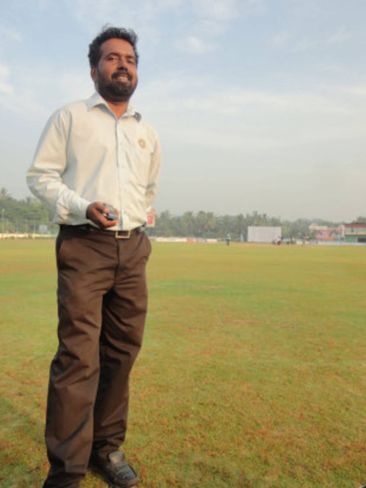 Anoop Kumar Chandy, the curator of Tellicherry's Conor Vayal stadium, Tellicherry, December 2013